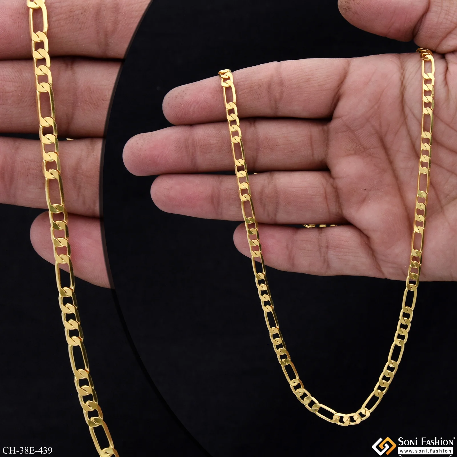 1 Gram Gold Plated Sachin Chain for Men - Style E439 - Image 2