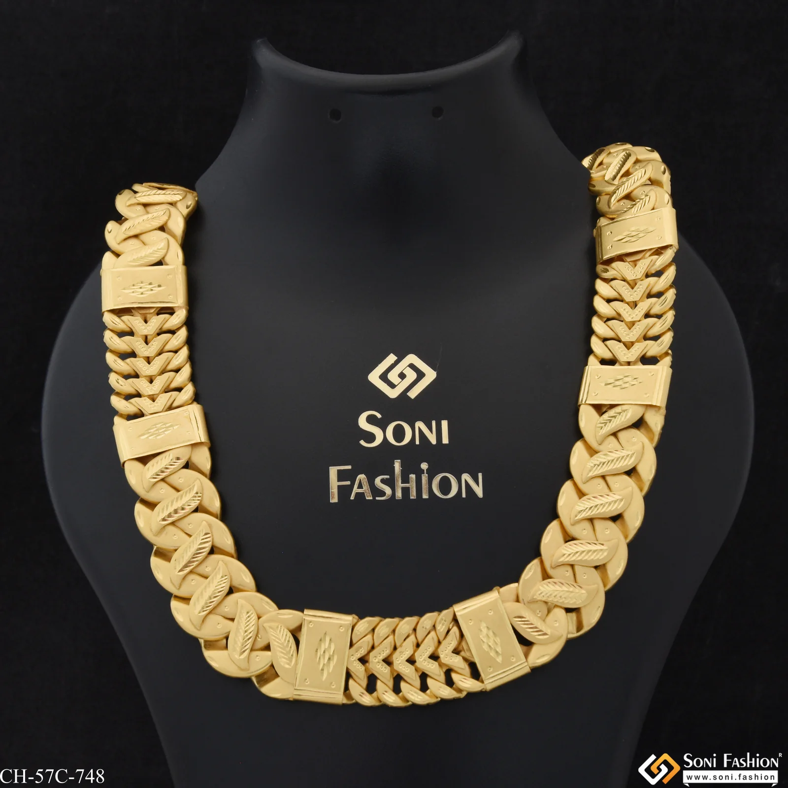 1 Gram Gold Plated v Shape Exciting Design High-quality Chain For Men - Style C748 - Image 3
