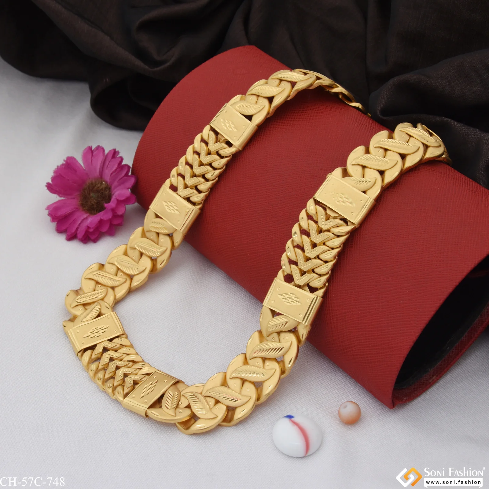1 Gram Gold Plated v Shape Exciting Design High-quality Chain For Men - Style C748 - Image 5