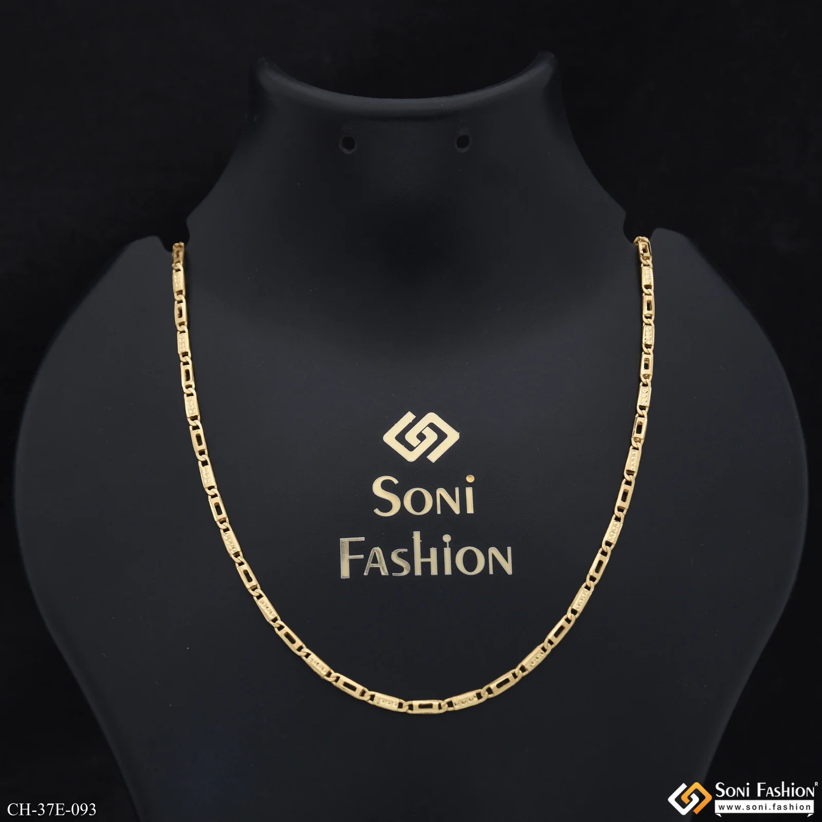 1 Gram Gold Plated Slim Design Nawabi Chain for Men - Style E093