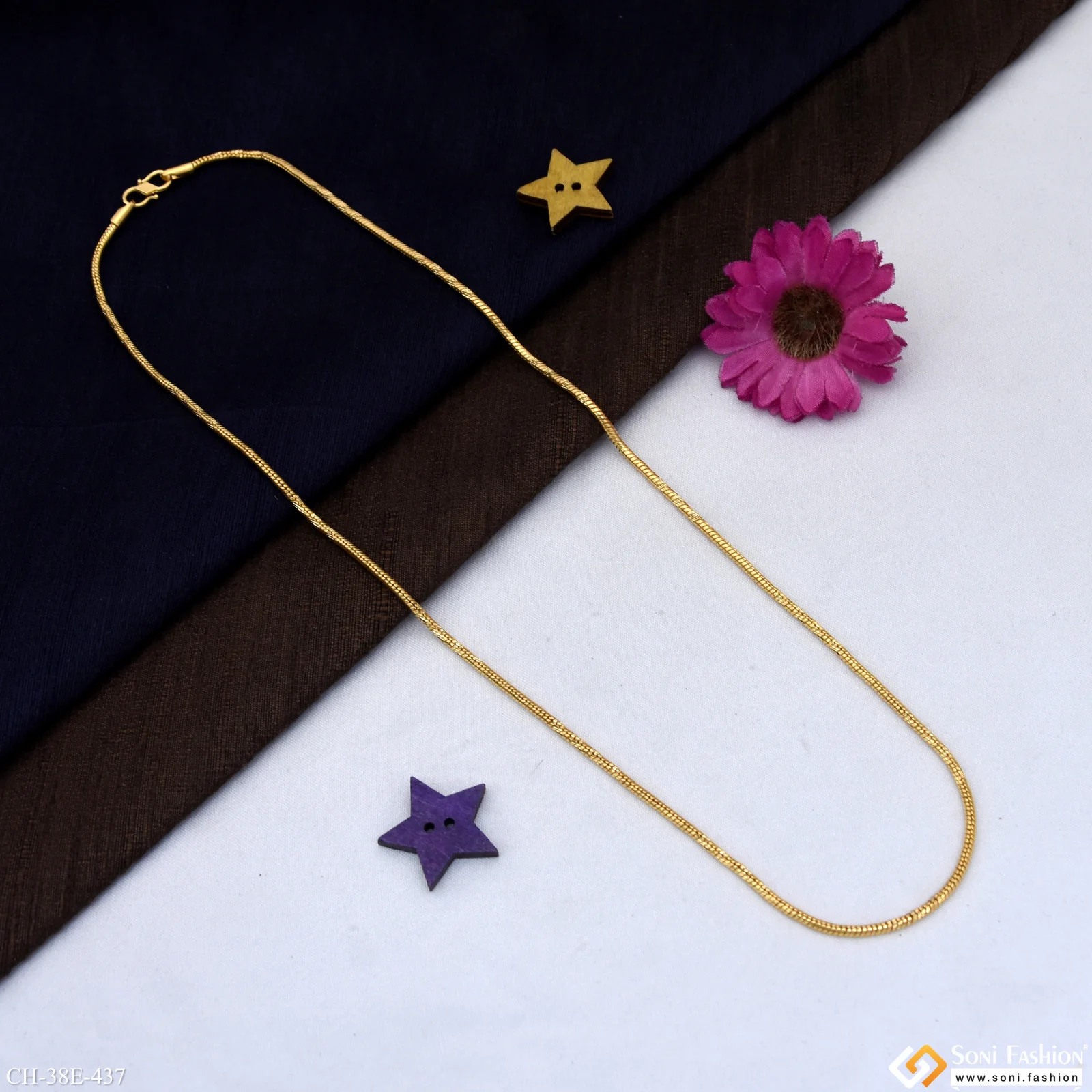 1 Gram Gold Plated Snake Chain for Men - Style E437 - Image 5