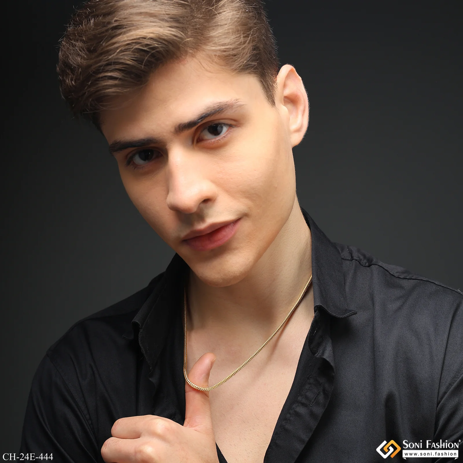1 Gram Gold Plated Snake Chain for Men - Style E444 - Image 2