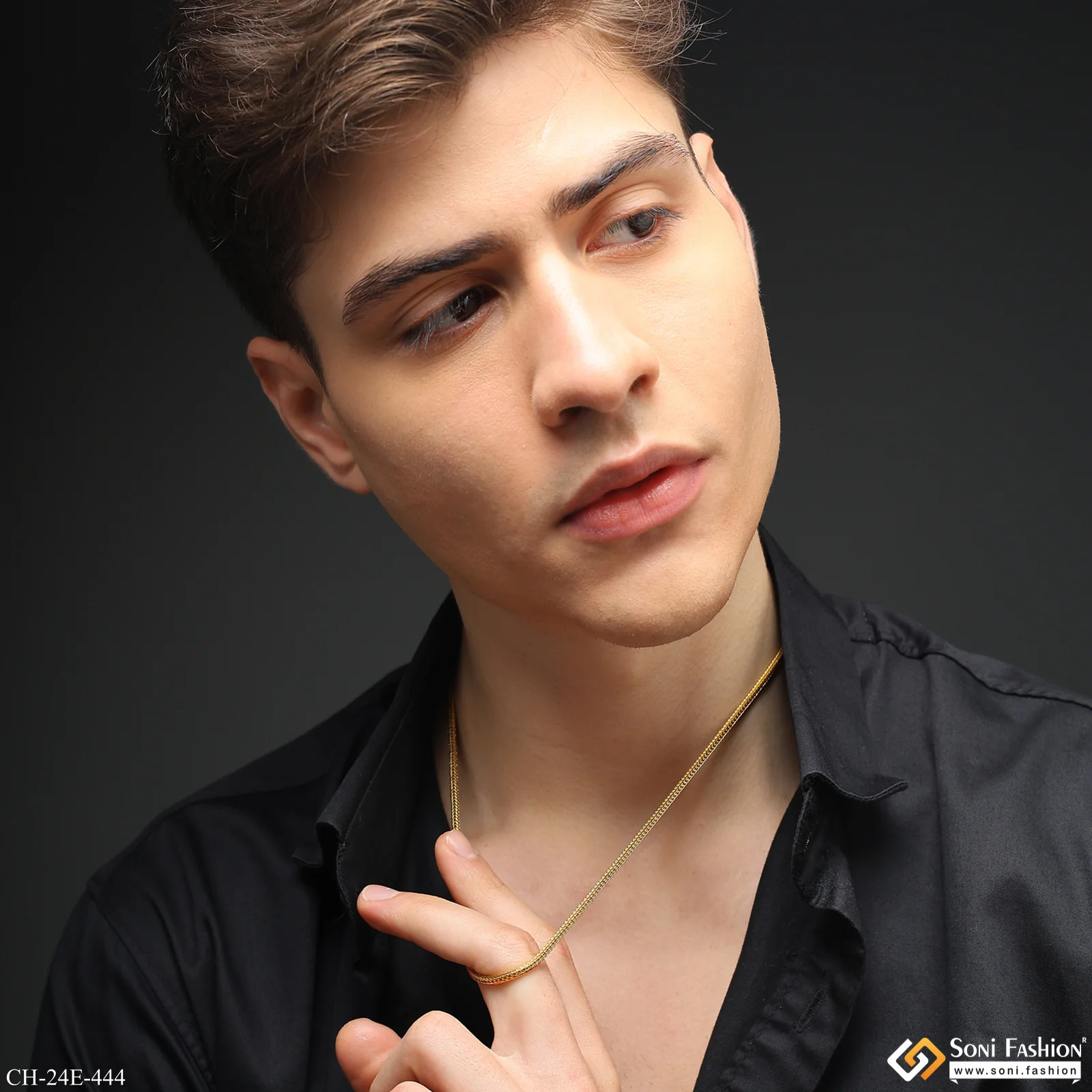 1 Gram Gold Plated Snake Chain for Men - Style E444 - Image 3