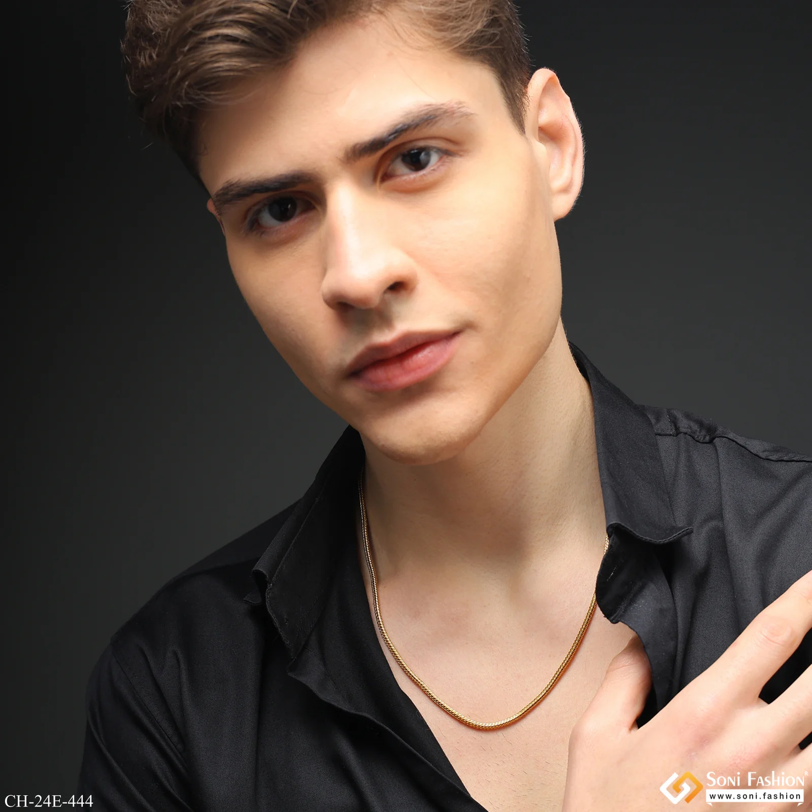 1 Gram Gold Plated Snake Chain for Men - Style E444 - Image 4