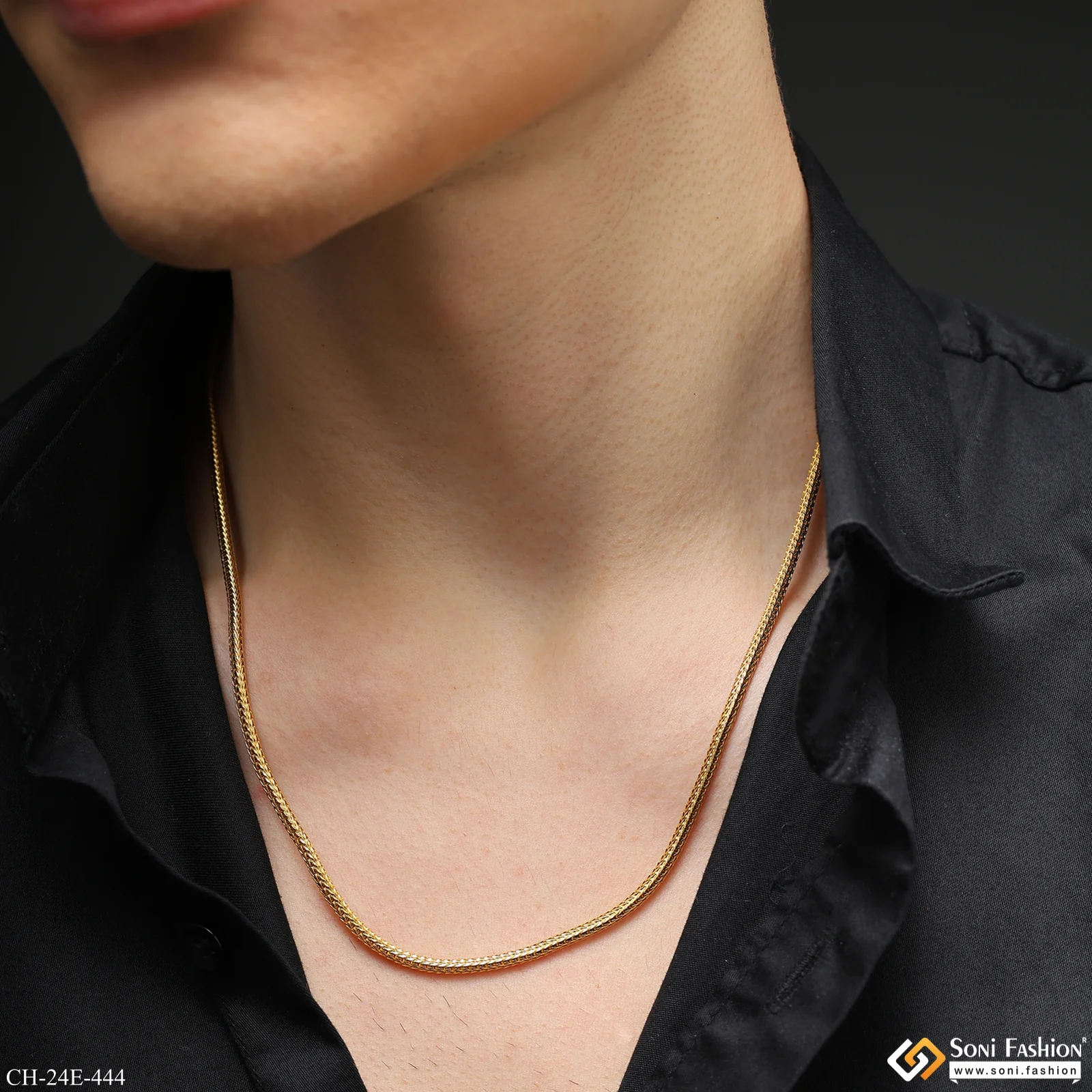 1 Gram Gold Plated Snake Chain for Men - Style E444 - Image 5