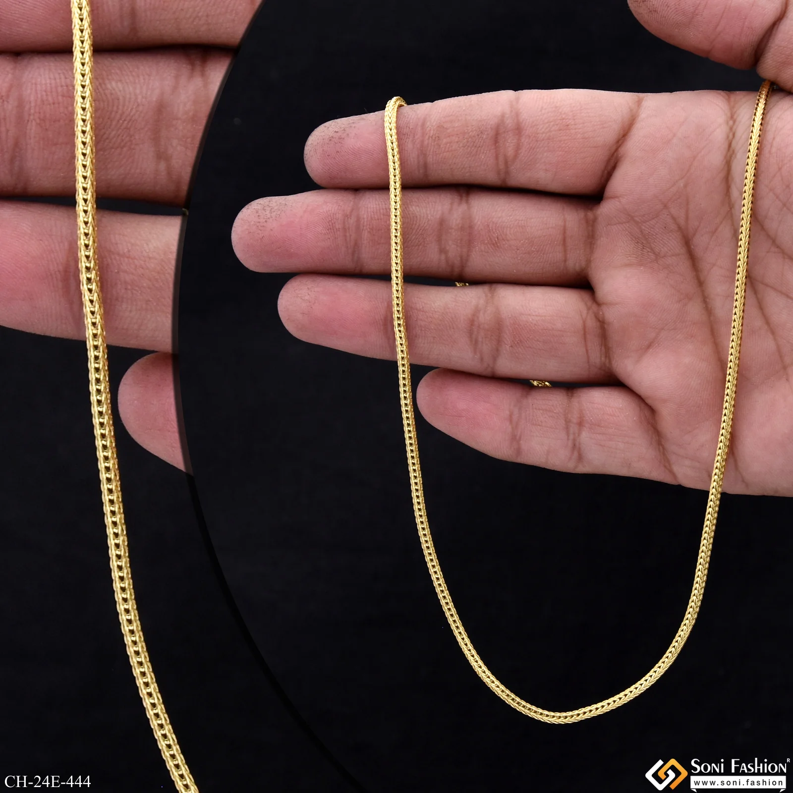1 Gram Gold Plated Snake Chain for Men - Style E444 - Image 7