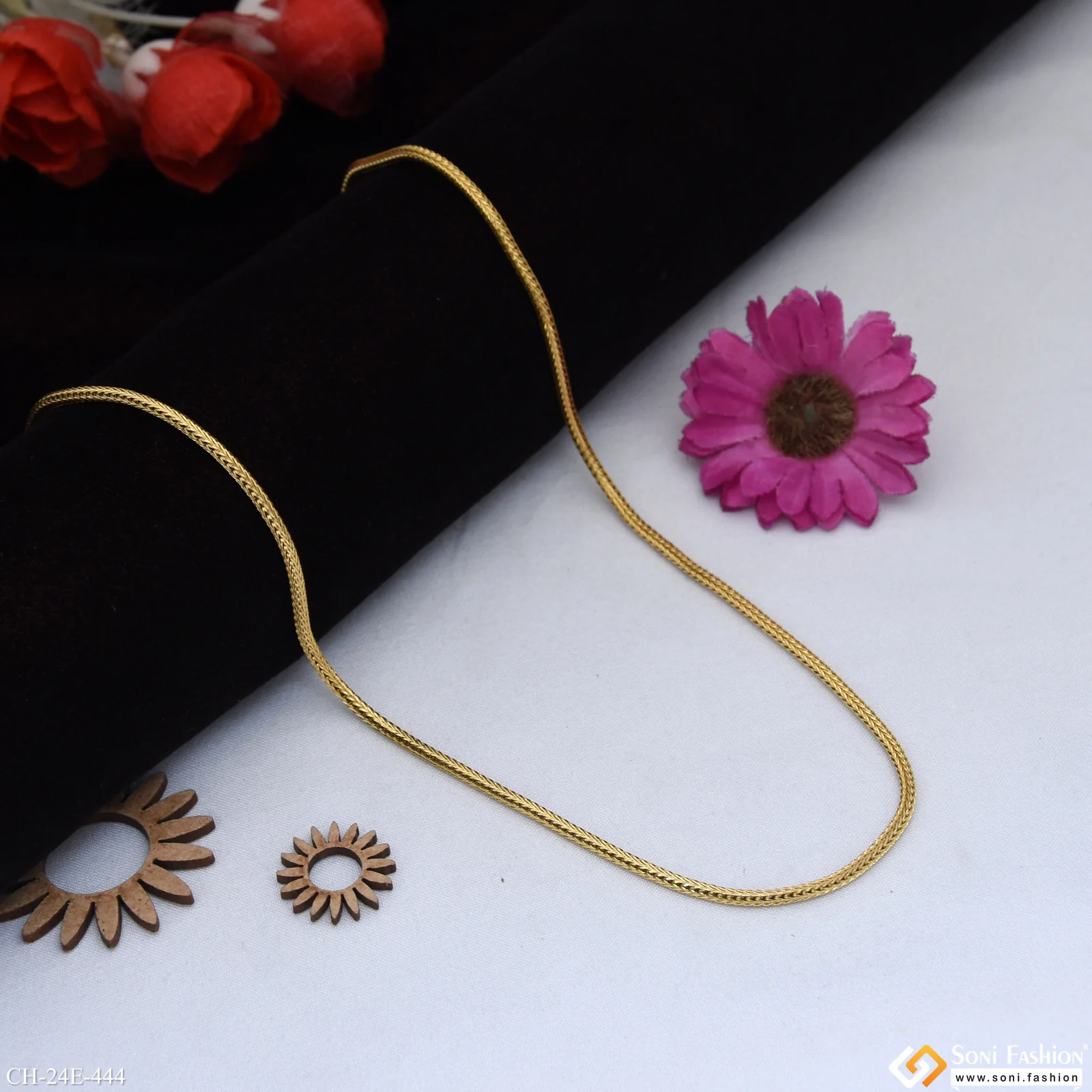 1 Gram Gold Plated Snake Chain for Men - Style E444 - Image 9