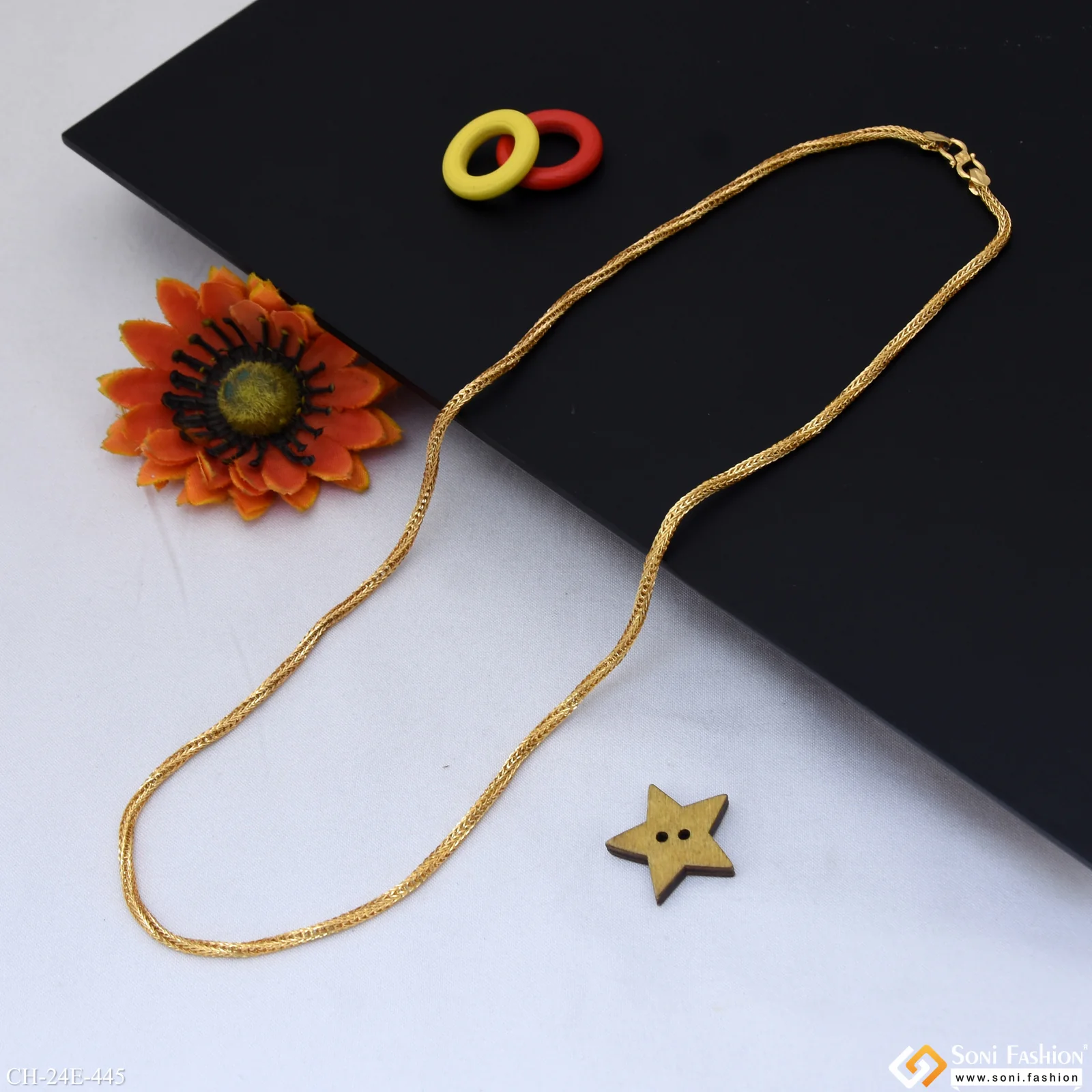 1 Gram Gold Plated Snake Chain for Men - Style E445 - Image 4
