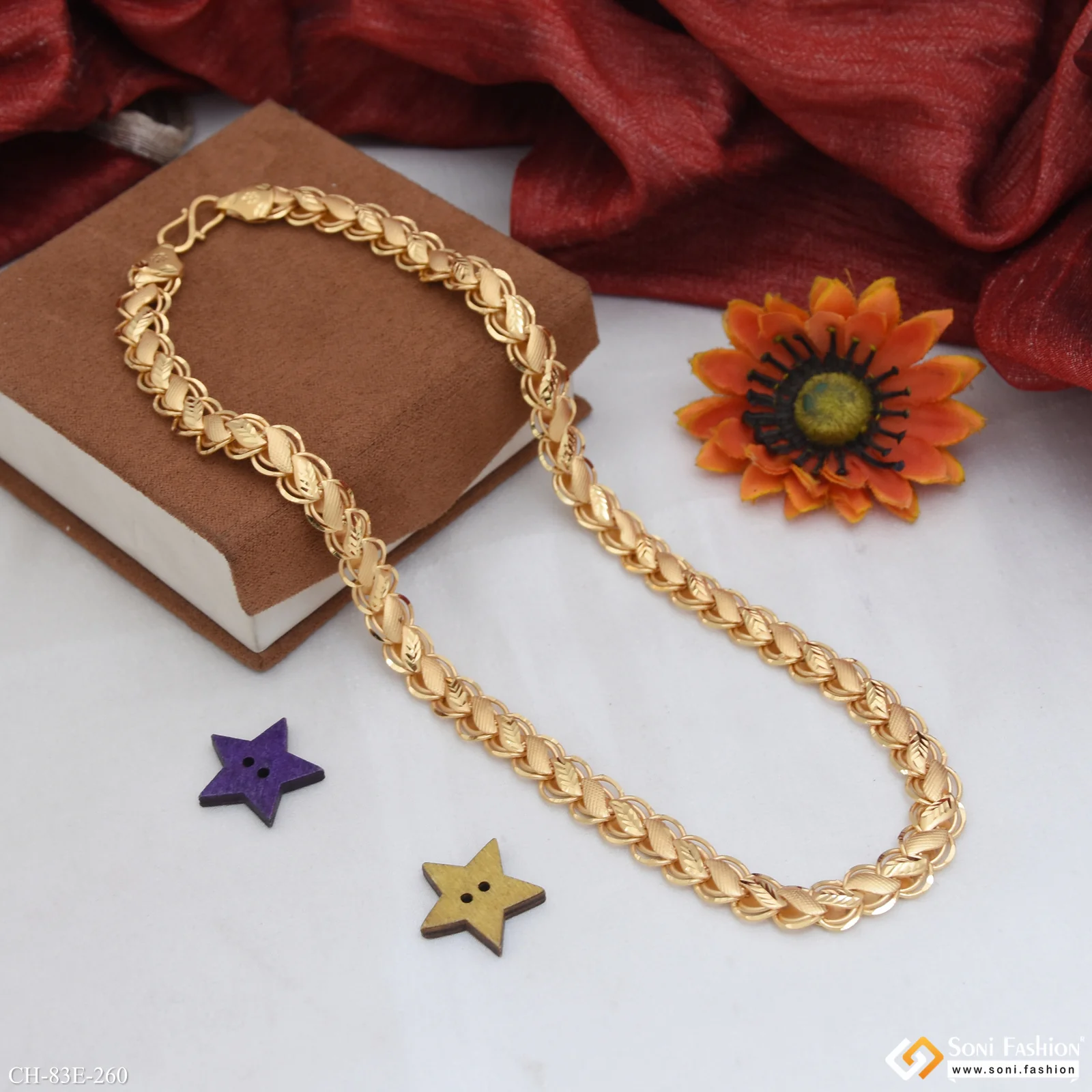 1 Gram Gold Plated Sophisticated Design Kohli Chain for Men - Style E260 - Image 5