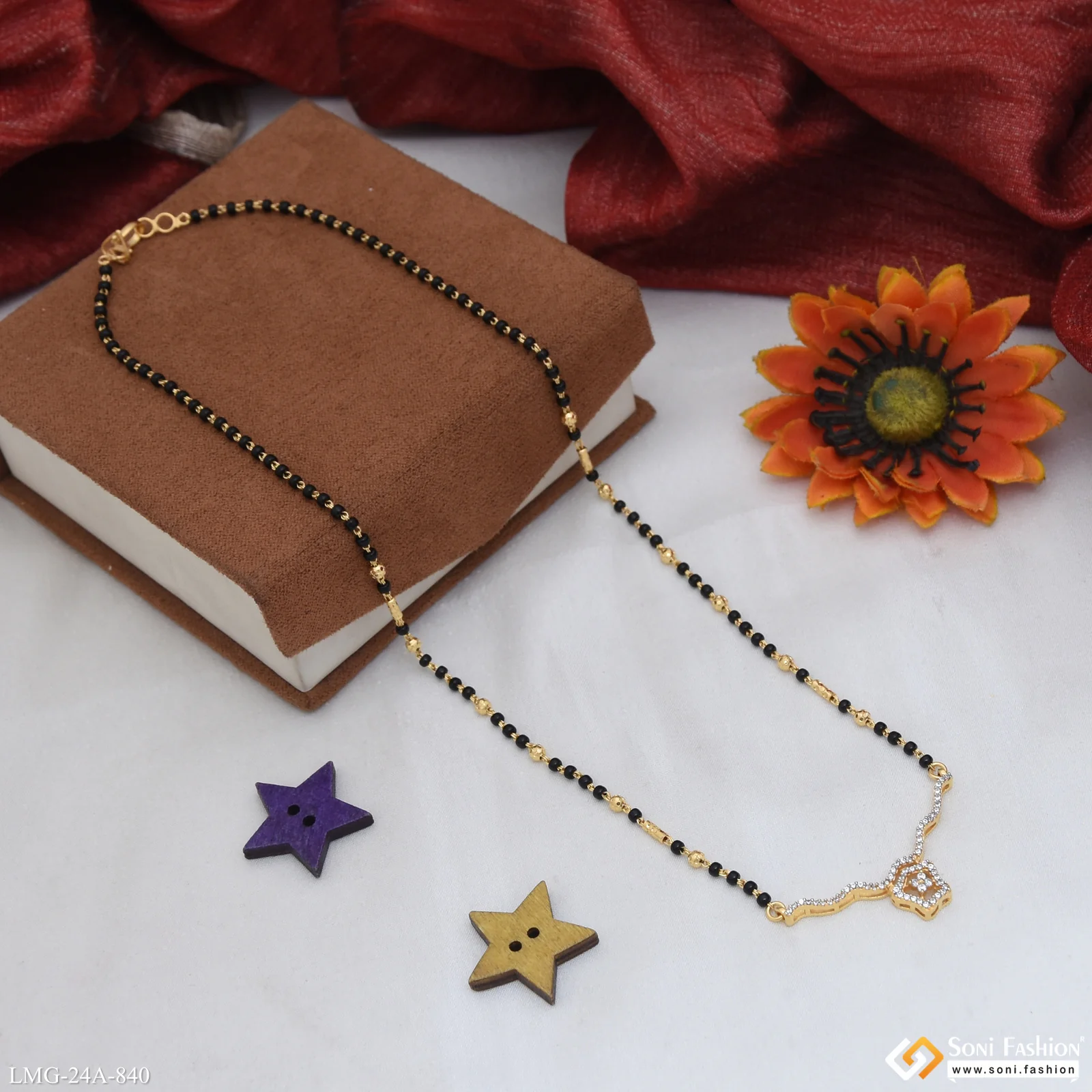 1 Gram Gold Plated Sparkling Design Mangalsutra for Women - Style A840 - Image 5