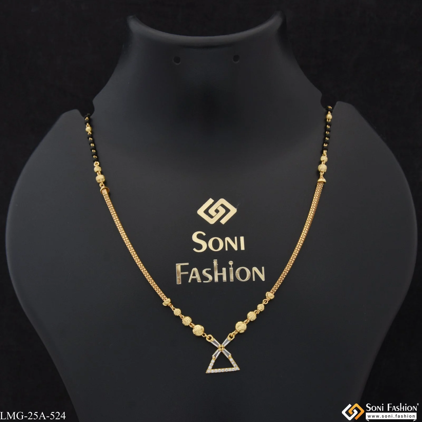 1 Gram Gold Plated Stunning Design Gold Plated Mangalsutra for Ladies - Style A524