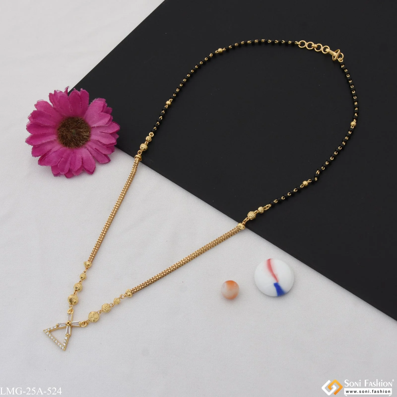 1 Gram Gold Plated Stunning Design Gold Plated Mangalsutra for Ladies - Style A524 - Image 4