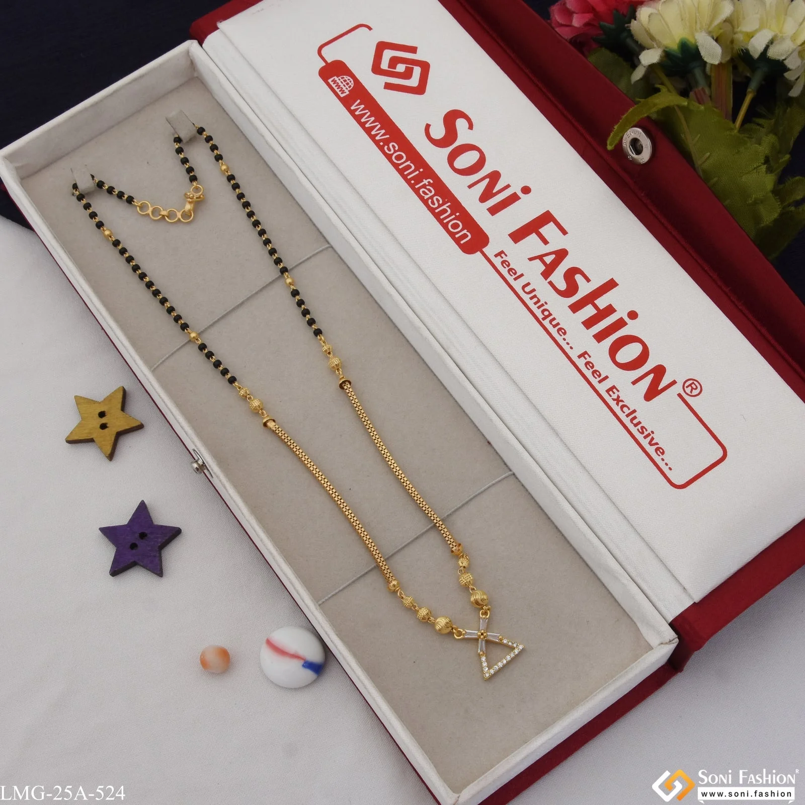 1 Gram Gold Plated Stunning Design Gold Plated Mangalsutra for Ladies - Style A524 - Image 5