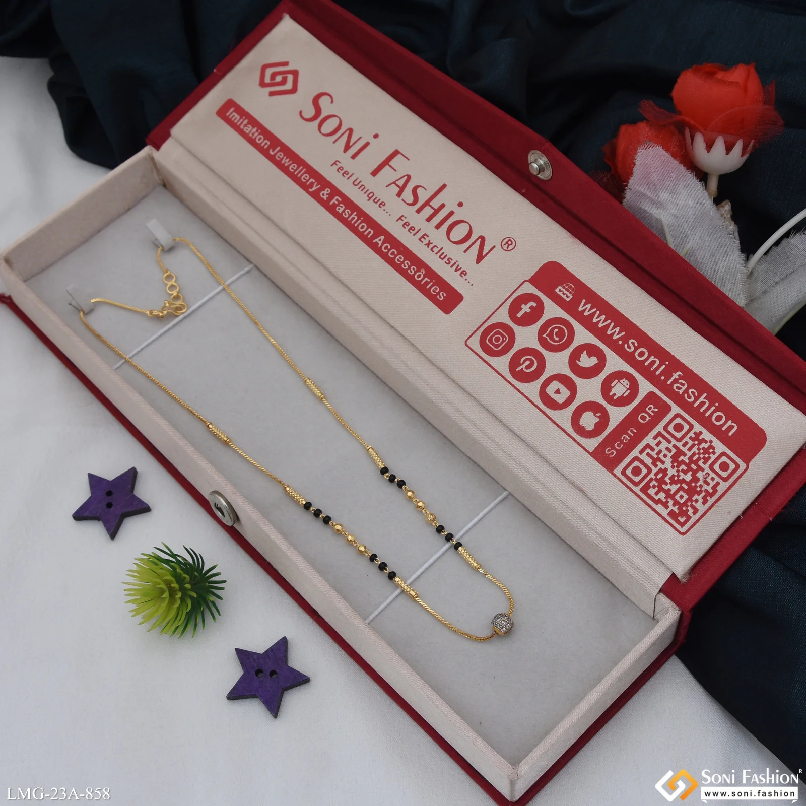 1 Gram Gold Plated Stunning Design Mangalsutra for Women - Style A858 - Image 3