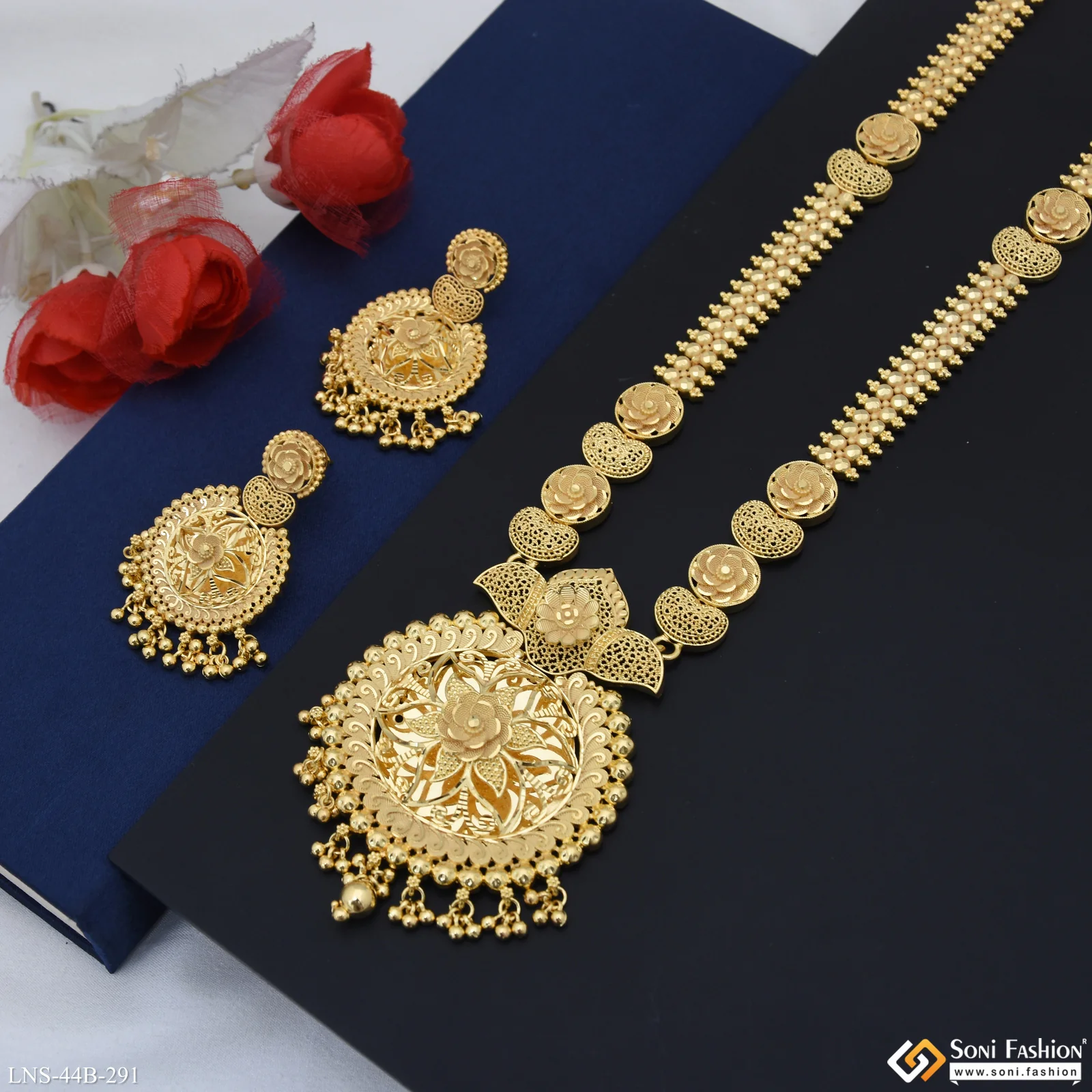 1 Gram Gold Plated Stunning Design Necklace Set for Women - Style B291 - Image 5