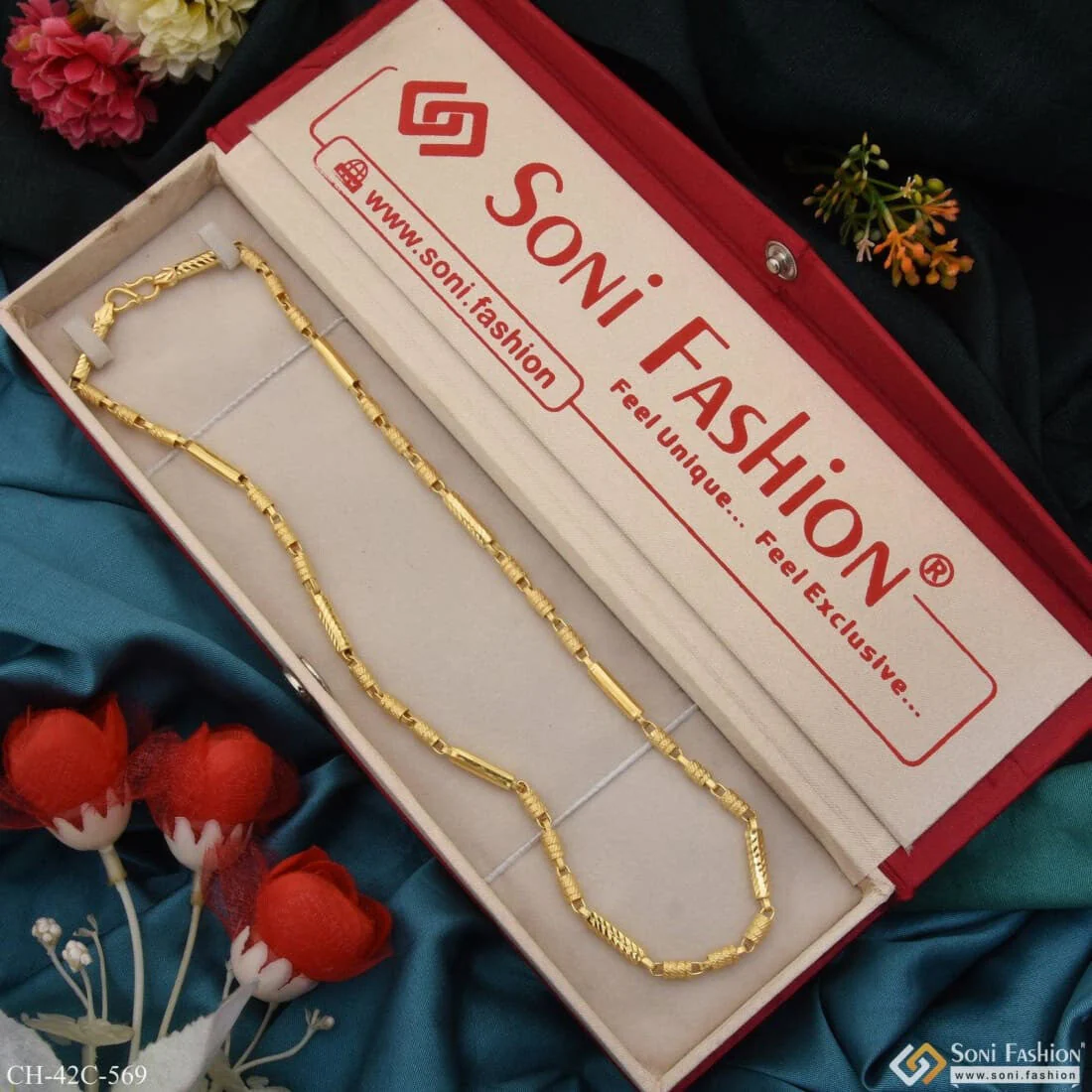 1 Gram Gold Plated Stunning Design Pipe Chain for Men - Style C569 - Image 2