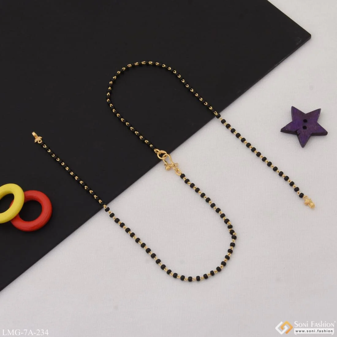 1 Gram Gold Plated with Diamond New Style Mangalsutra Dori for Women - Style A234 - Image 4