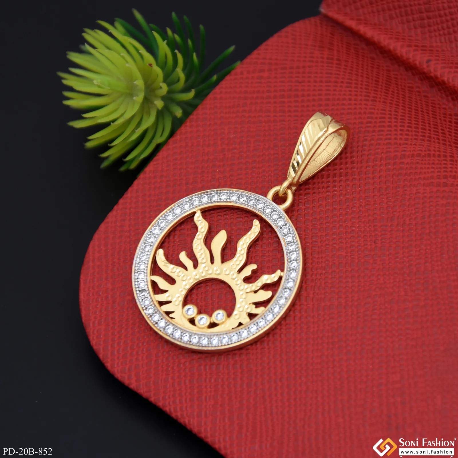 1 Gram Gold Plated Sun Prominent Design Pendant for Men - Style B852 - Image 5