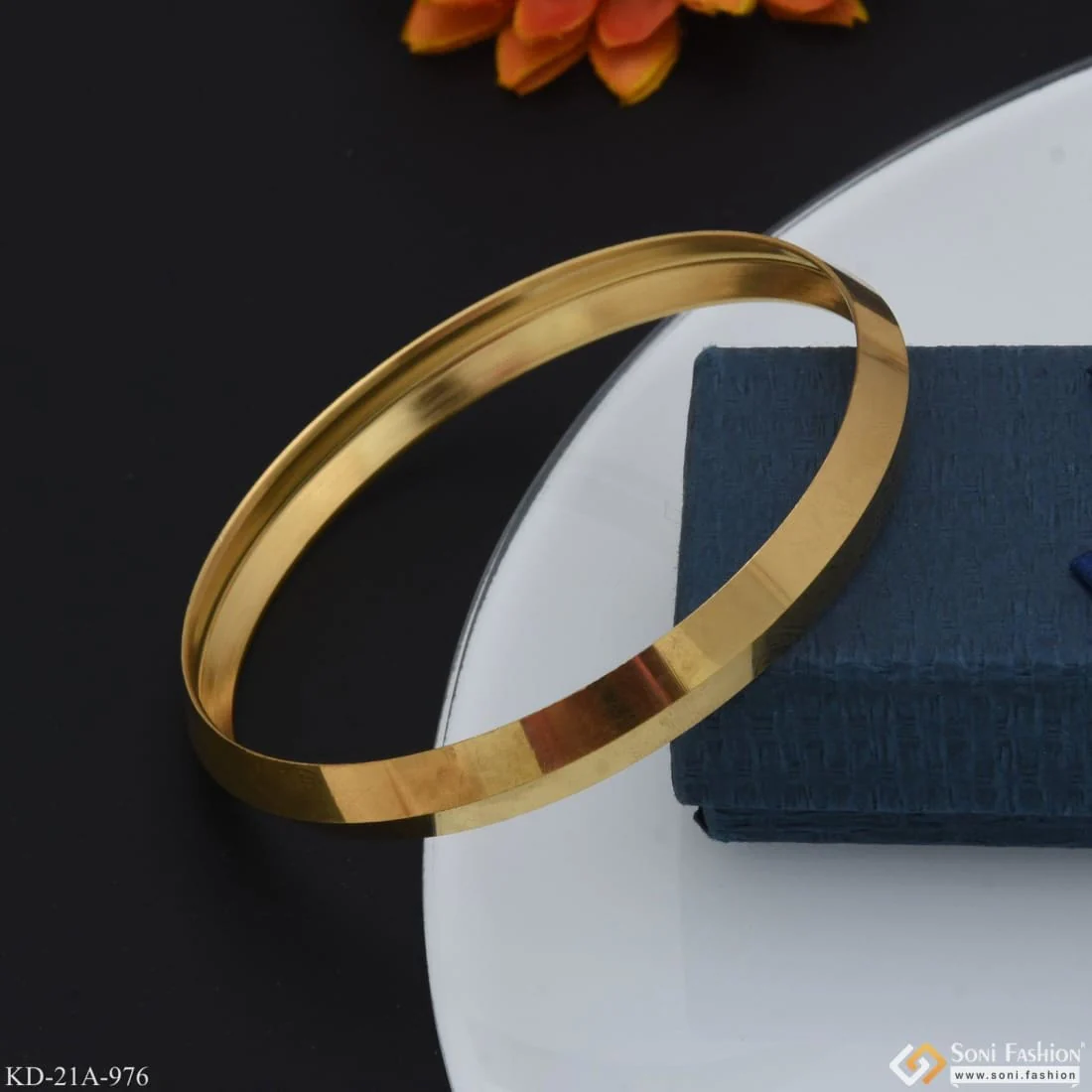 1 Gram Gold Plated Superior Quality High-Class Design Kada for Men - Style A976 - Image 3