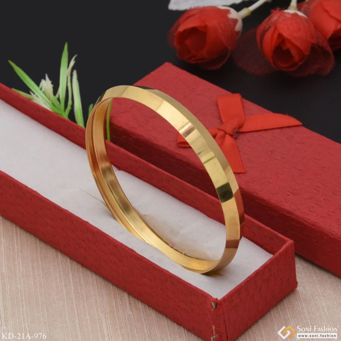 1 Gram Gold Plated Superior Quality High-Class Design Kada for Men - Style A976 - Image 4