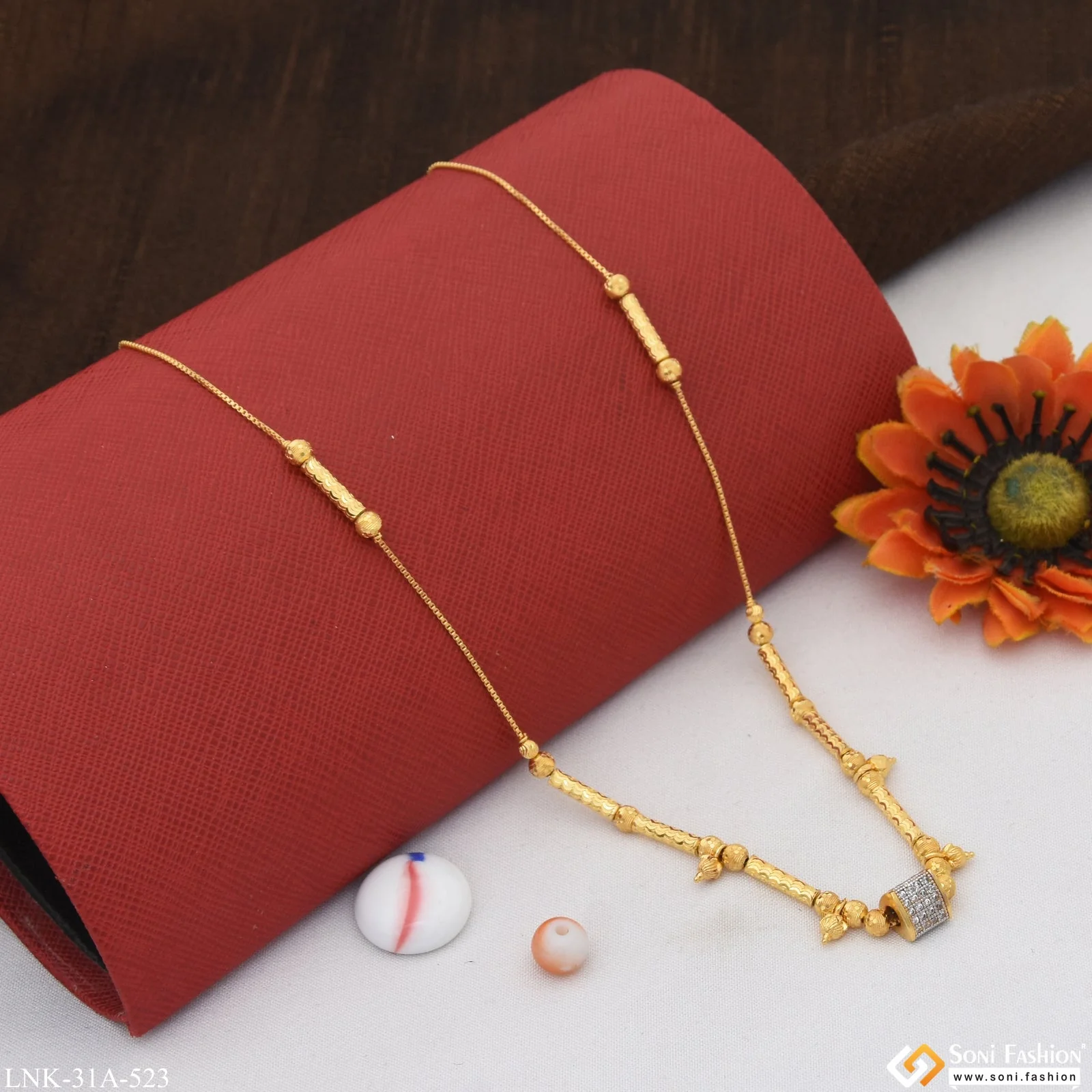 1 Gram Gold Plated Superior Quality Necklace for Ladies - Style A523 - Image 4