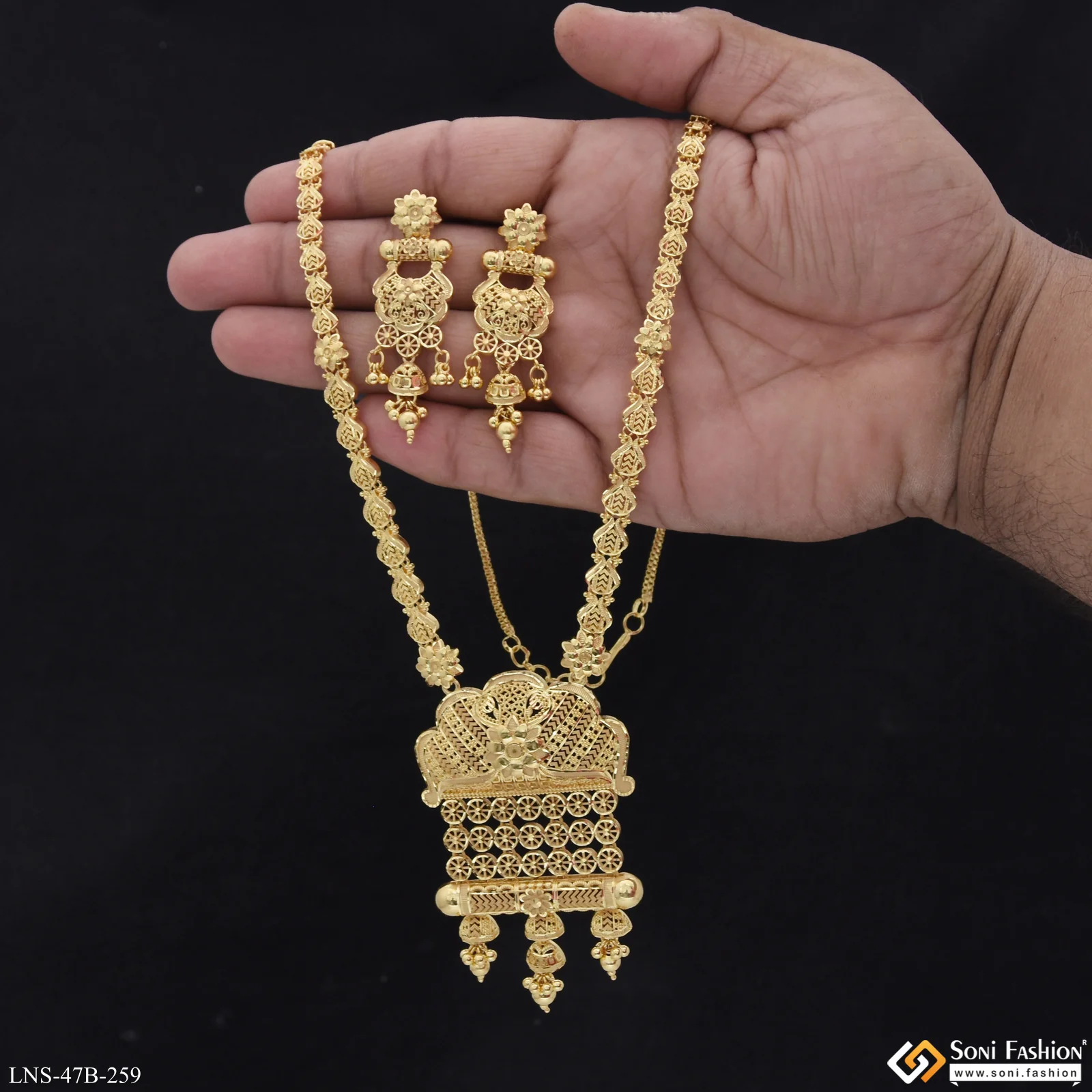 1 Gram Gold Plated Superior Quality Necklace Set for Women - Style B259 - Image 2