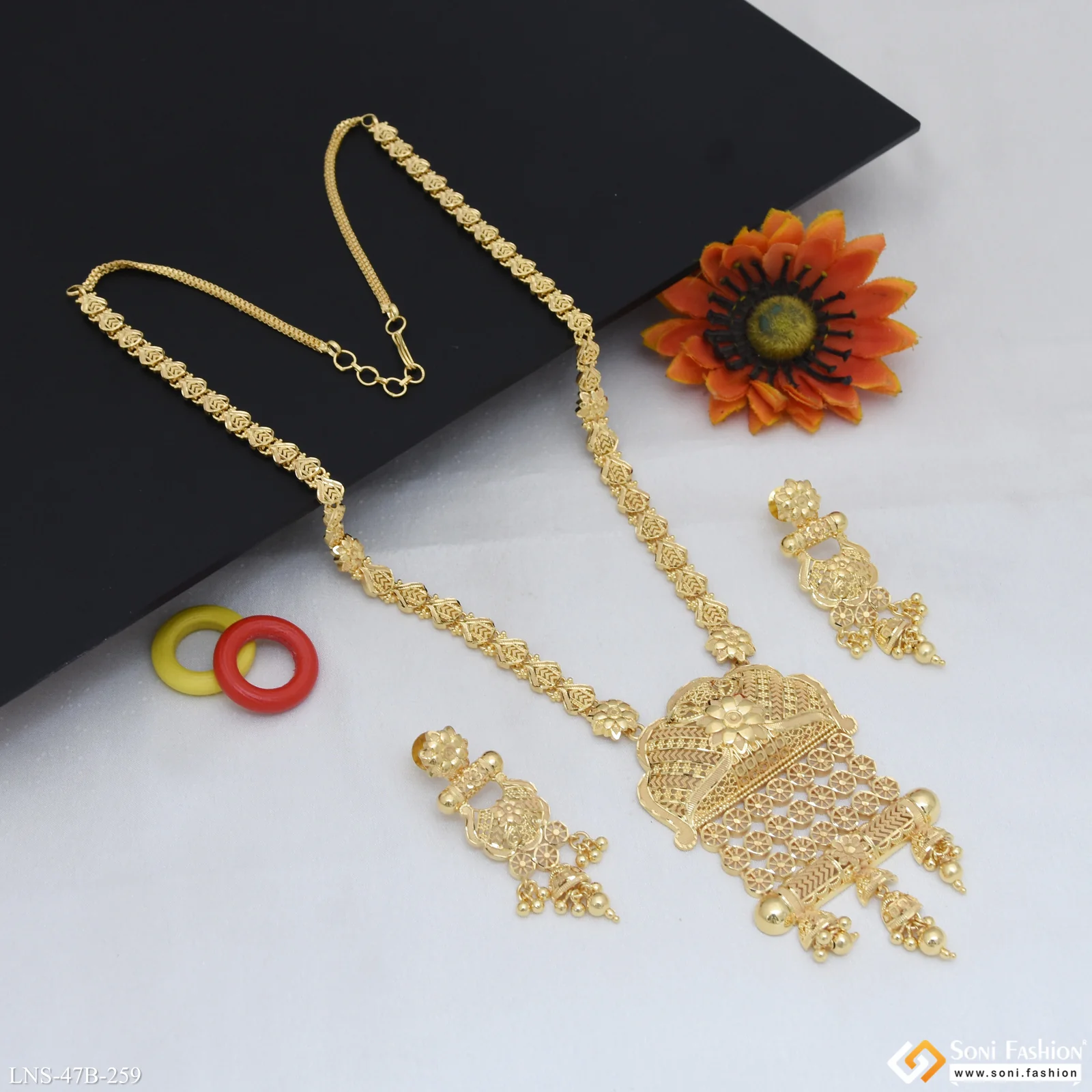 1 Gram Gold Plated Superior Quality Necklace Set for Women - Style B259 - Image 4