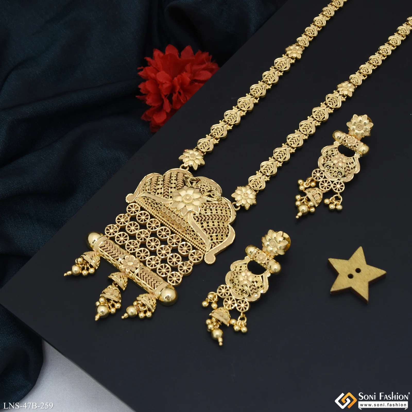 1 Gram Gold Plated Superior Quality Necklace Set for Women - Style B259 - Image 5
