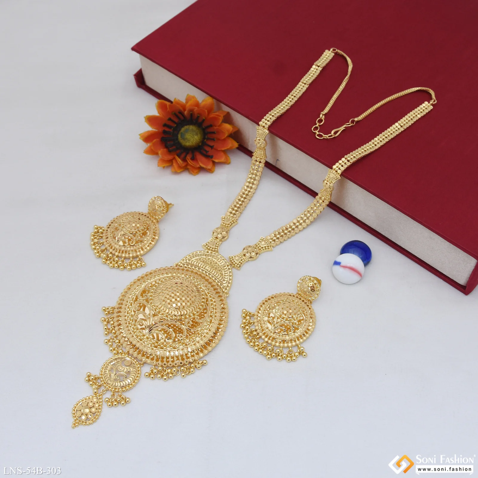 1 Gram Gold Plated Superior Quality Necklace Set for Women - Style B303 - Image 3