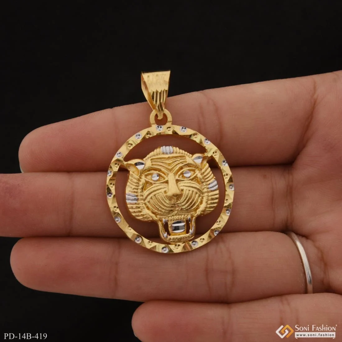 1 Gram Gold Plated Tiger Latest Design High-quality Pendant For Men - Style B419 - Image 2