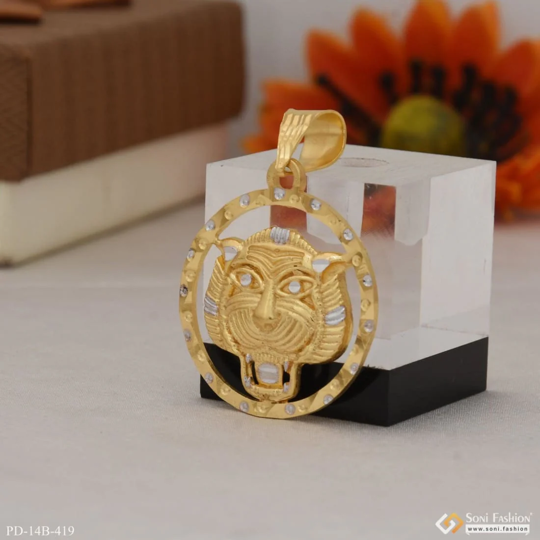 1 Gram Gold Plated Tiger Latest Design High-quality Pendant For Men - Style B419 - Image 5