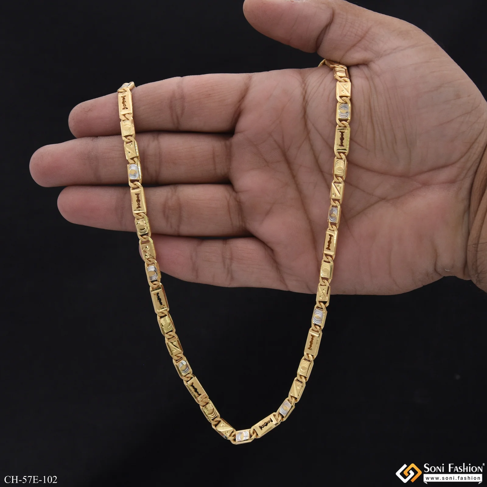 1 Gram Gold Plated Trending Design Nawabi Chain for Men - Style E102 - Image 6
