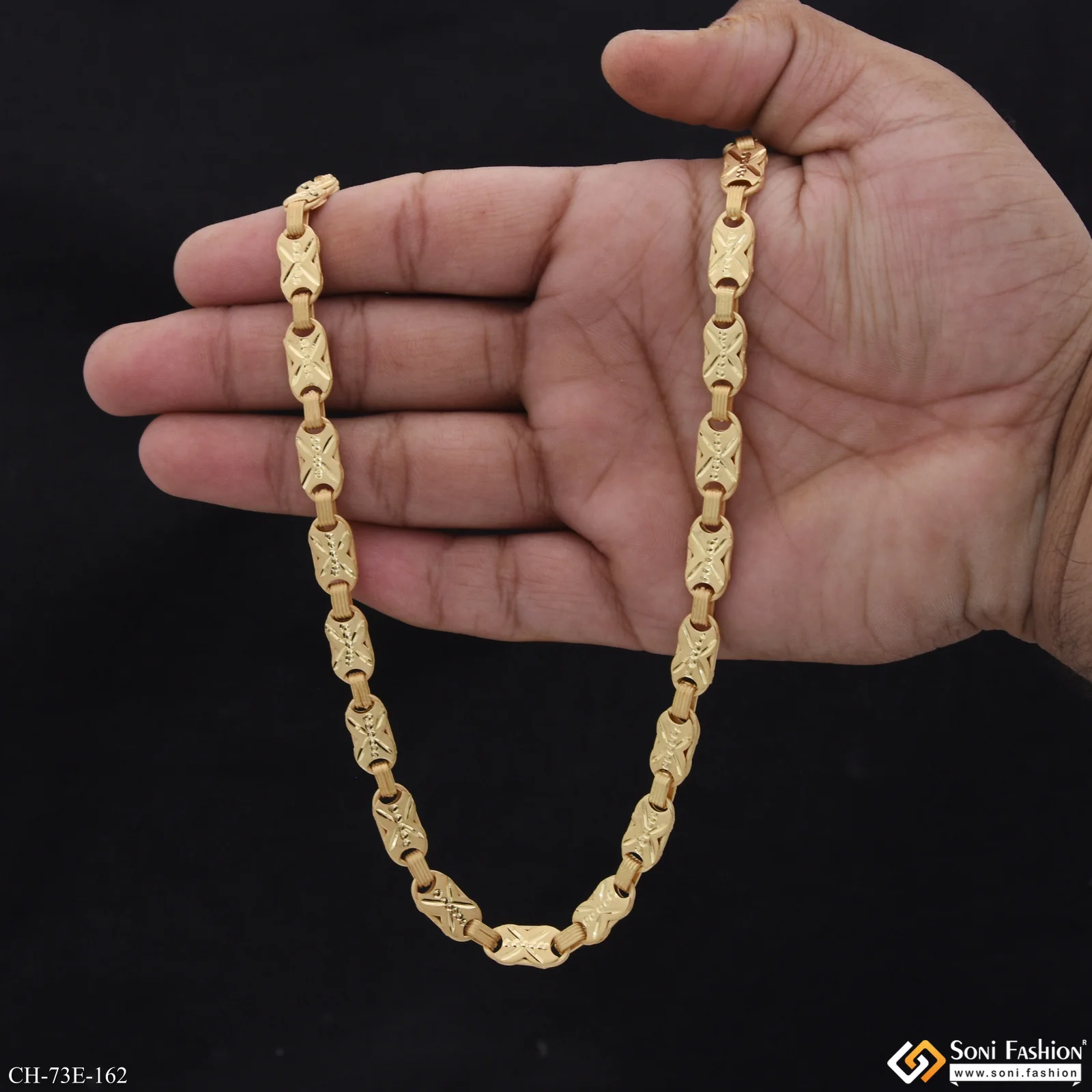 1 Gram Gold Plated Trending Design Nawabi Chain for Men - Style E162 - Image 7
