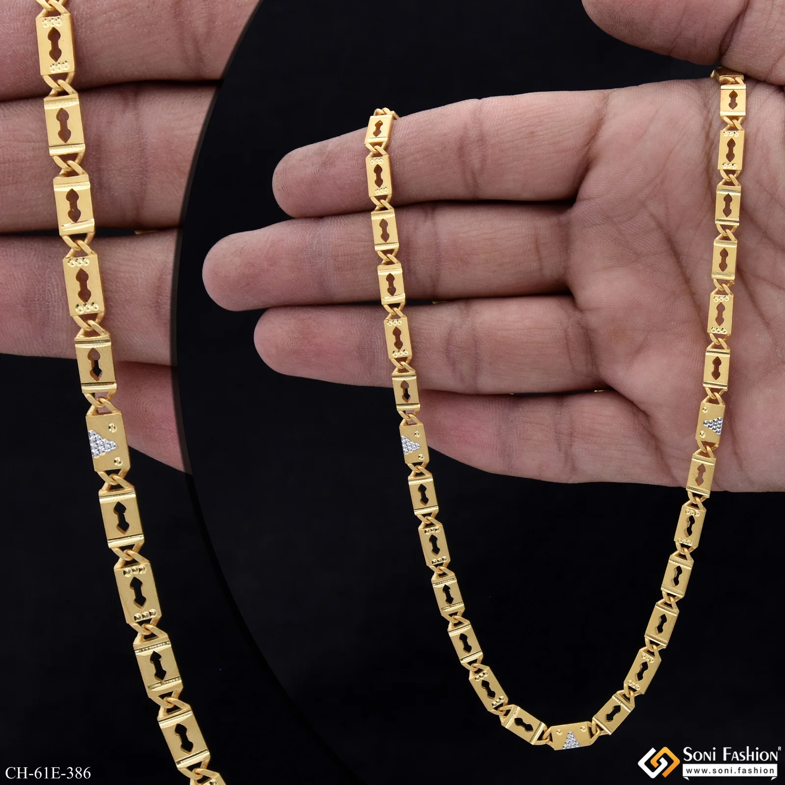 1 Gram Gold Plated Trending Design Nawabi Chain for Men - Style E386 - Image 2