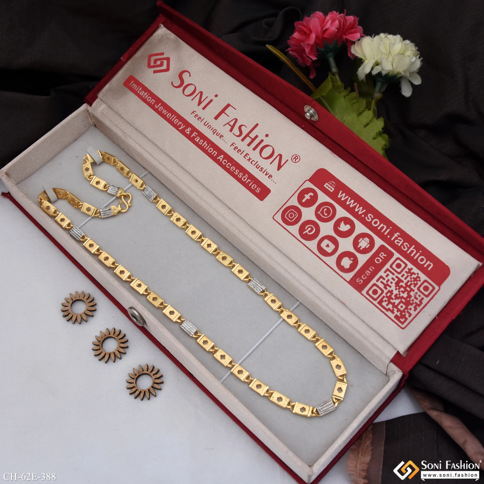 1 Gram Gold Plated Trending Design Nawabi Chain for Men - Style E388 - Image 3