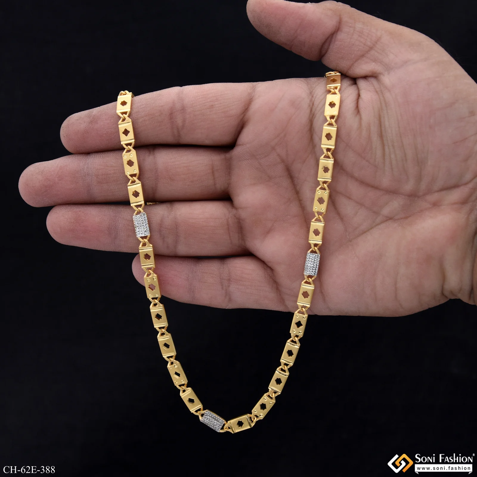 1 Gram Gold Plated Trending Design Nawabi Chain for Men - Style E388 - Image 6