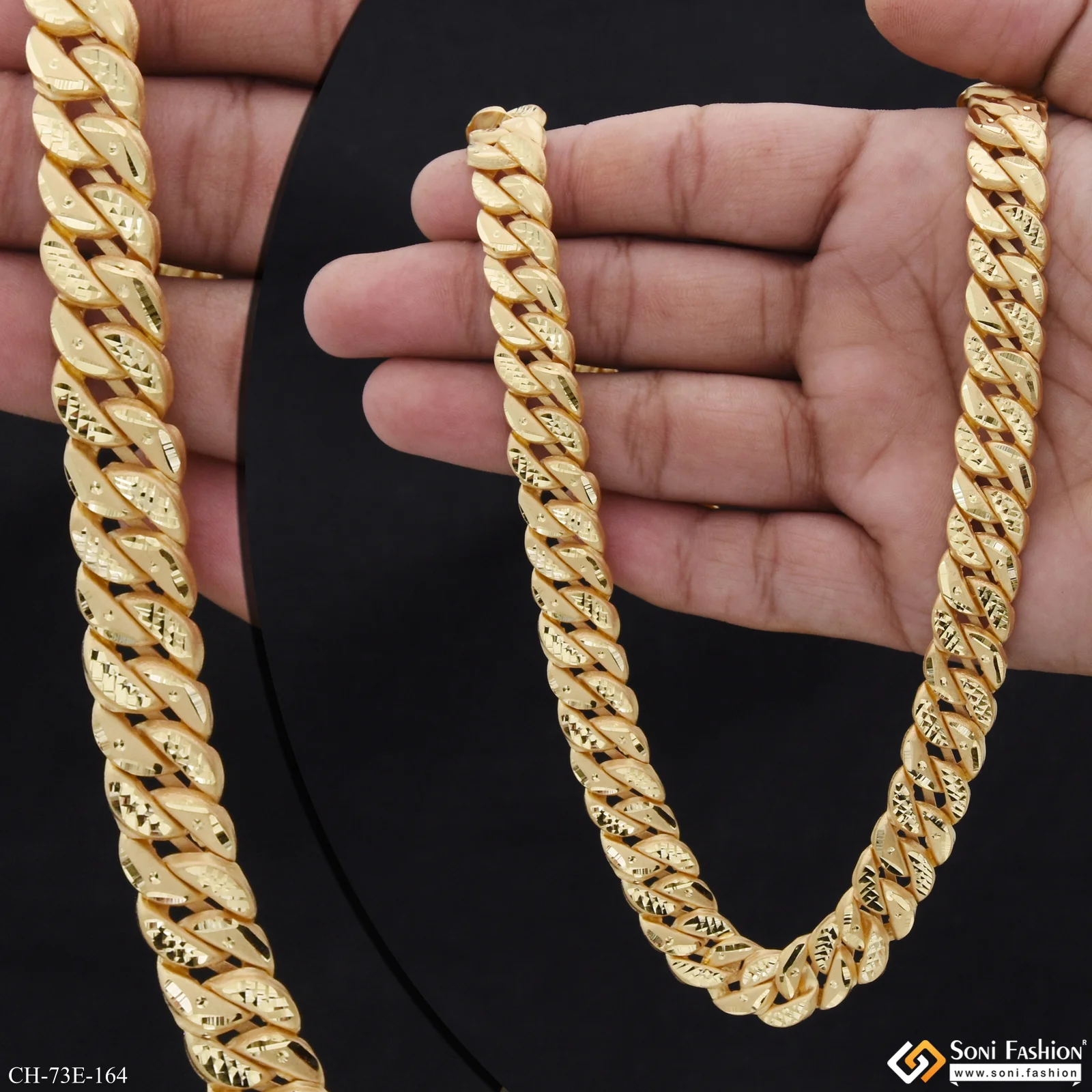 1 Gram Gold Plated Trending Design Pokal Chain for Men - Style E164 - Image 2