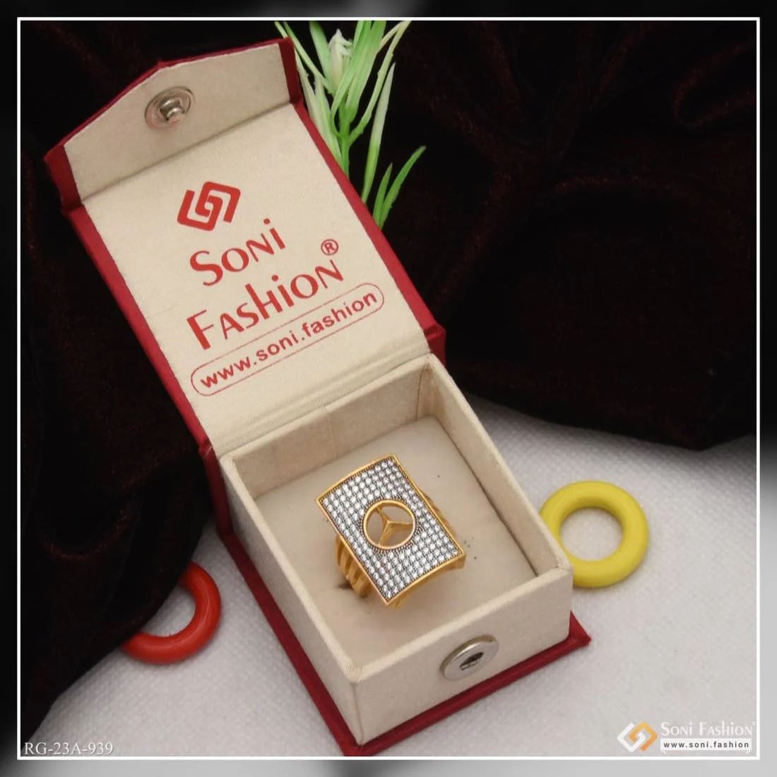 1 Gram Gold Forming Triangle with Diamond Glamorous Design Ring - Style A939 - Image 6
