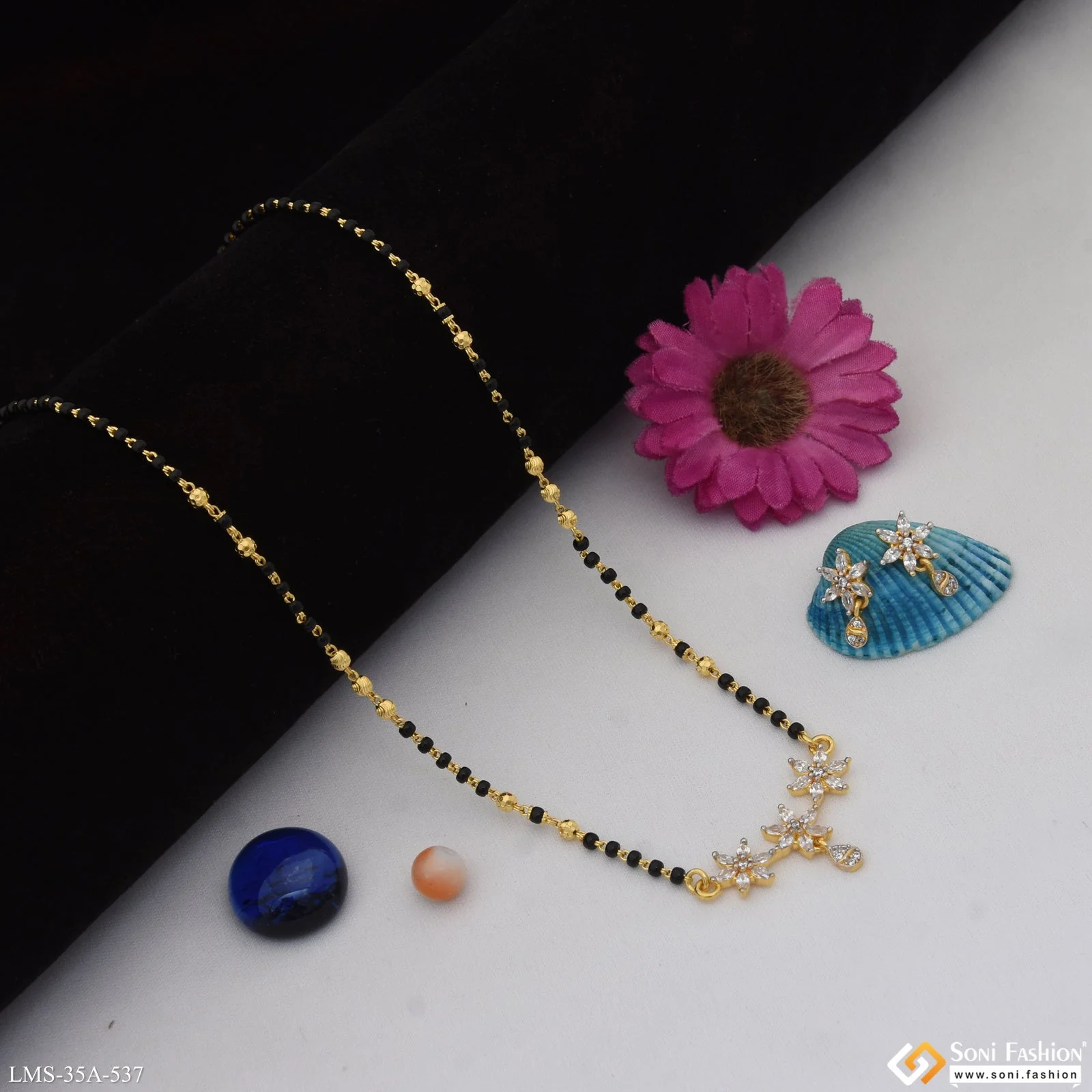 1 Gram Gold Plated Unique Design Mangalsutra Set for Women - Style A537 - Image 5