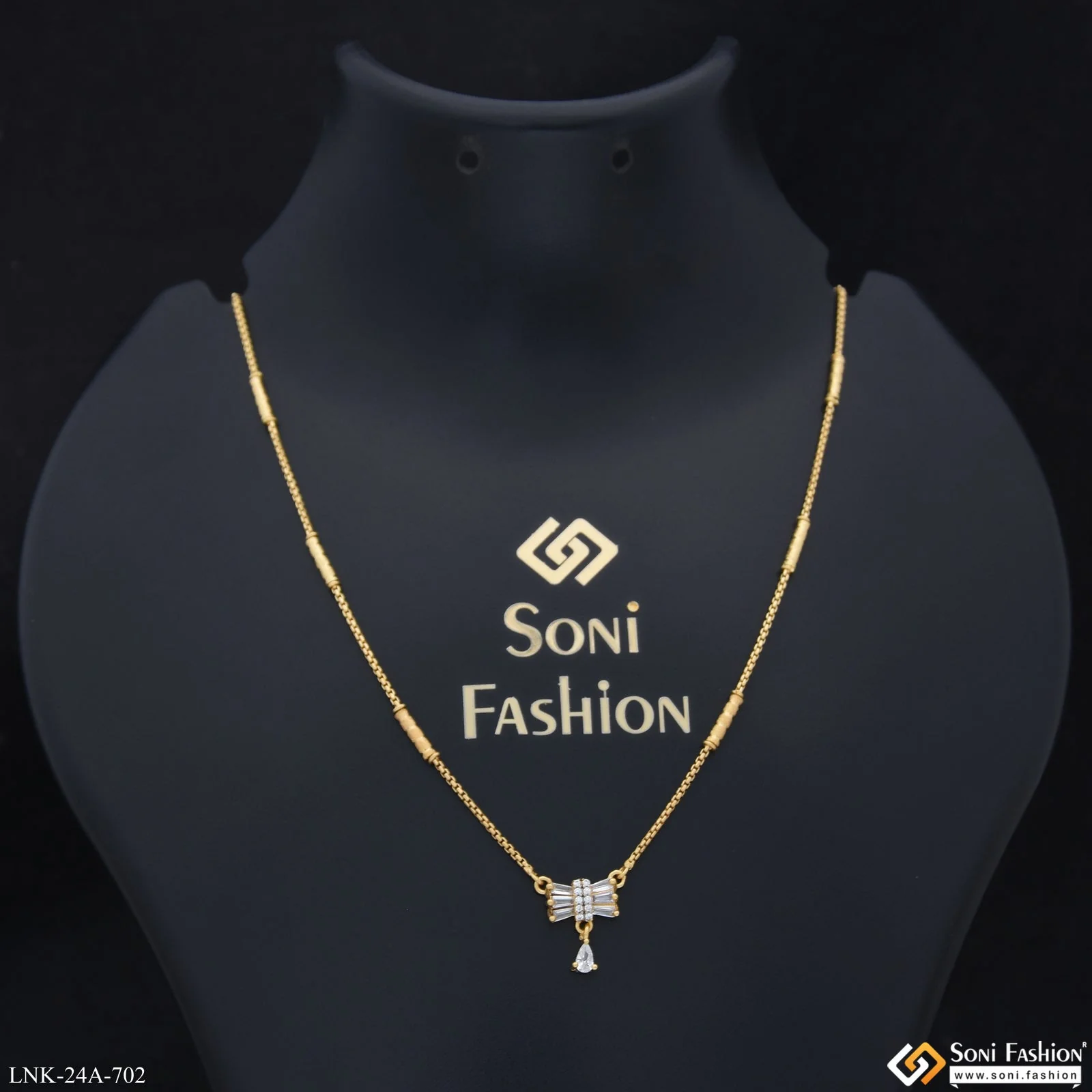 1 Gram Gold Plated Unique Design Necklace for Ladies - Style A702 - Image 3