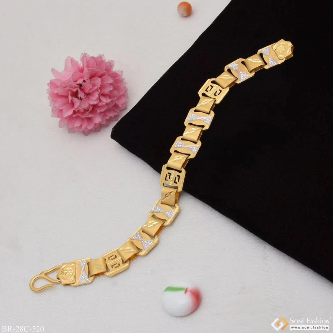 1 Gram Gold Plated Unique Design Premium-grade Quality Bracelet For Men - Style C520 - Image 5