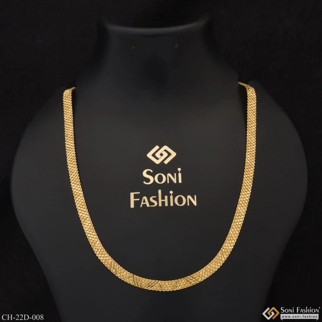 1 Gram Gold Plated Unique Design Premium-Grade Quality Chain for Men - Style D008 - Image 4