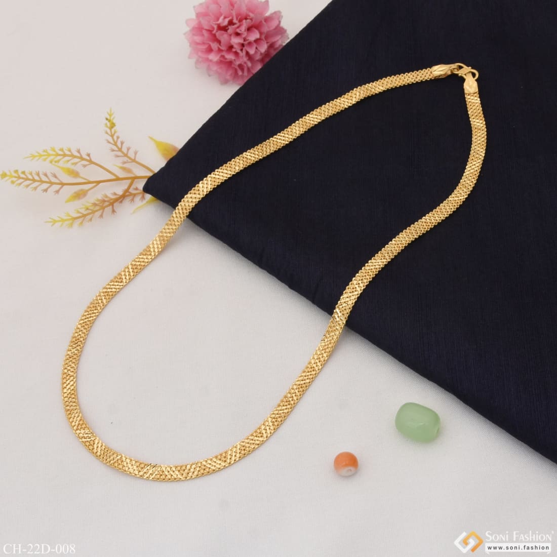 1 Gram Gold Plated Unique Design Premium-Grade Quality Chain for Men - Style D008 - Image 7
