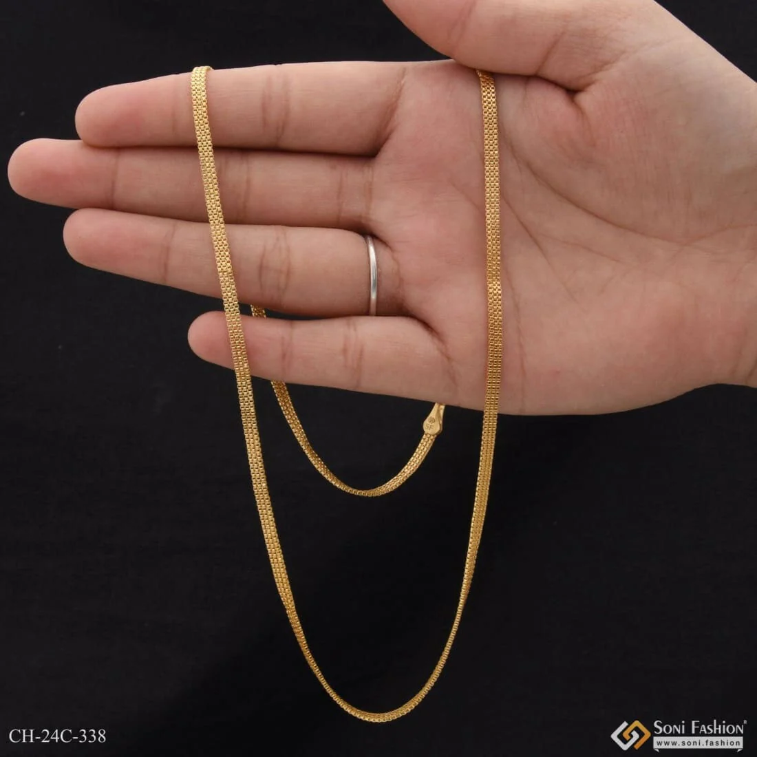 1 Gram Gold Plated Unique Design Premium-Grade Quality Chain for Men - Style C338 - Image 5