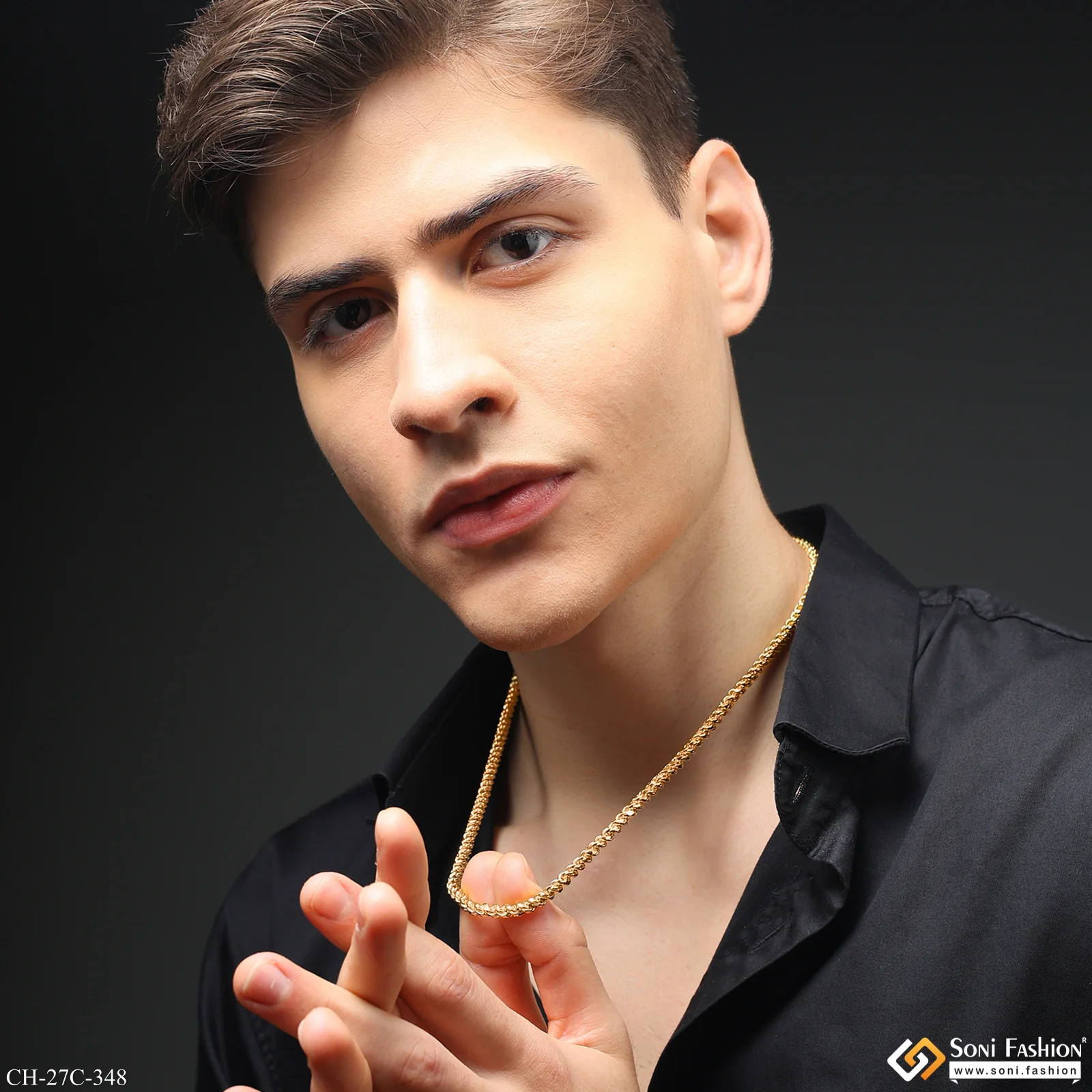 1 Gram Gold Plated Unique Design Premium-Grade Quality Chain for Men - Style C348 - Image 4