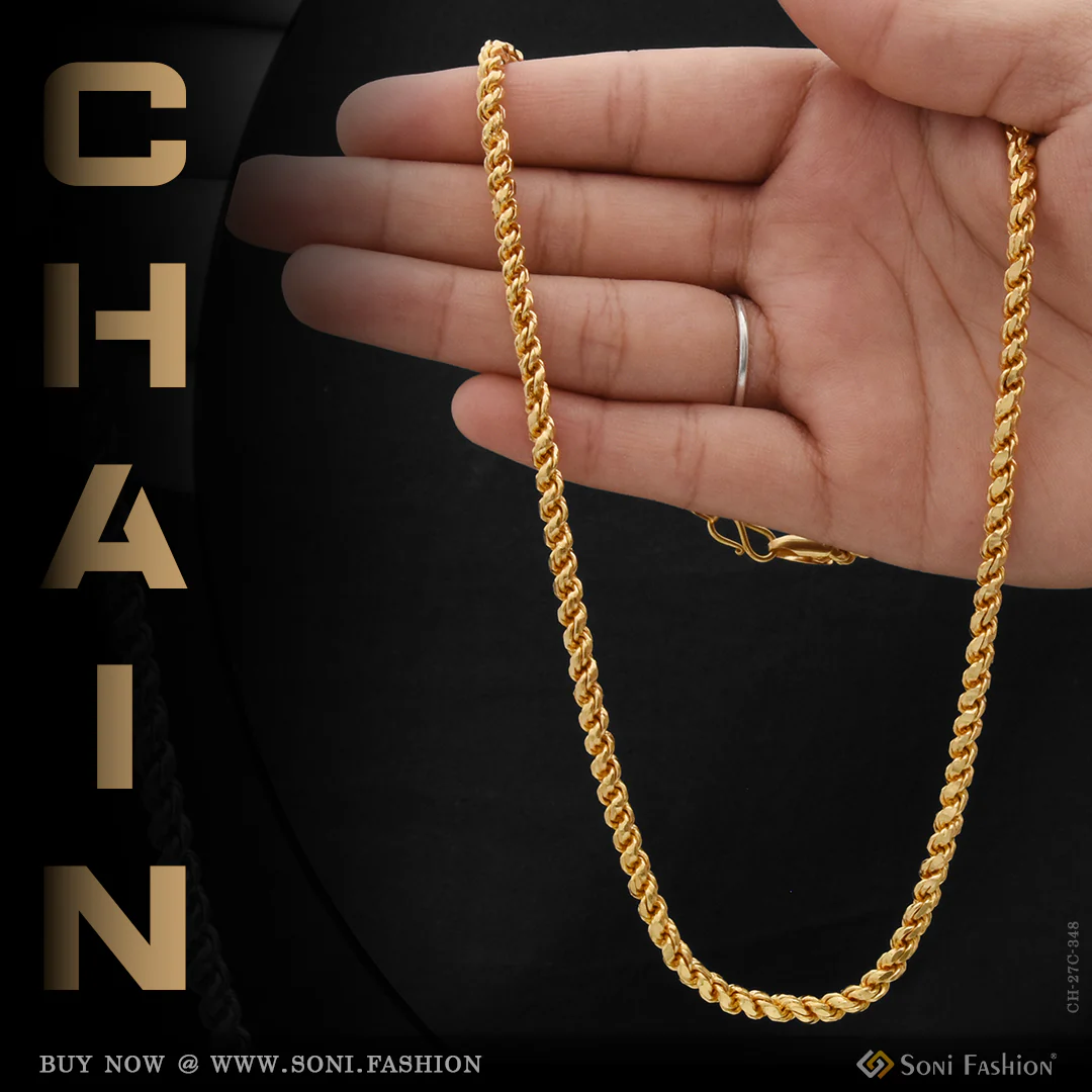 1 Gram Gold Plated Unique Design Premium-Grade Quality Chain for Men - Style C348 - Image 6
