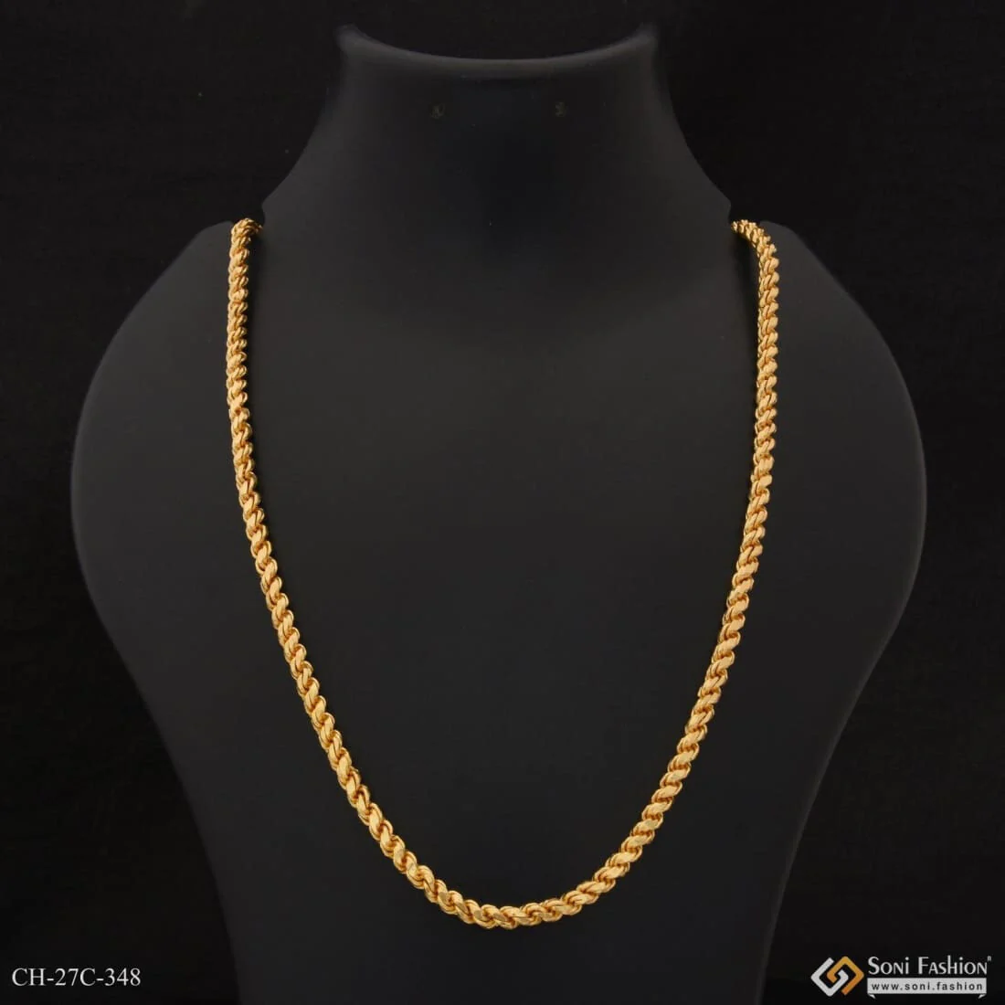 1 Gram Gold Plated Unique Design Premium-Grade Quality Chain for Men - Style C348 - Image 7