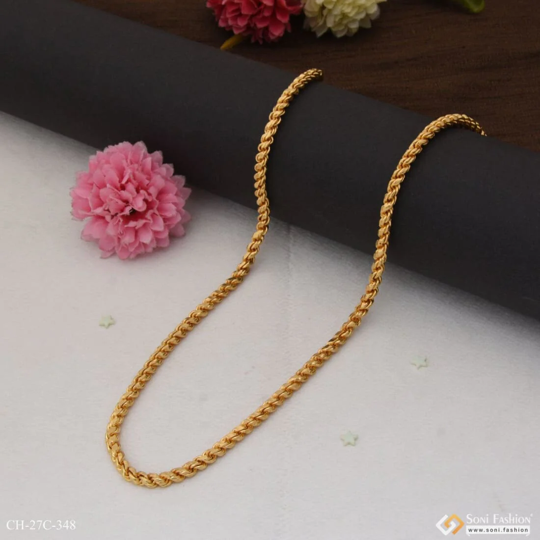 1 Gram Gold Plated Unique Design Premium-Grade Quality Chain for Men - Style C348 - Image 9