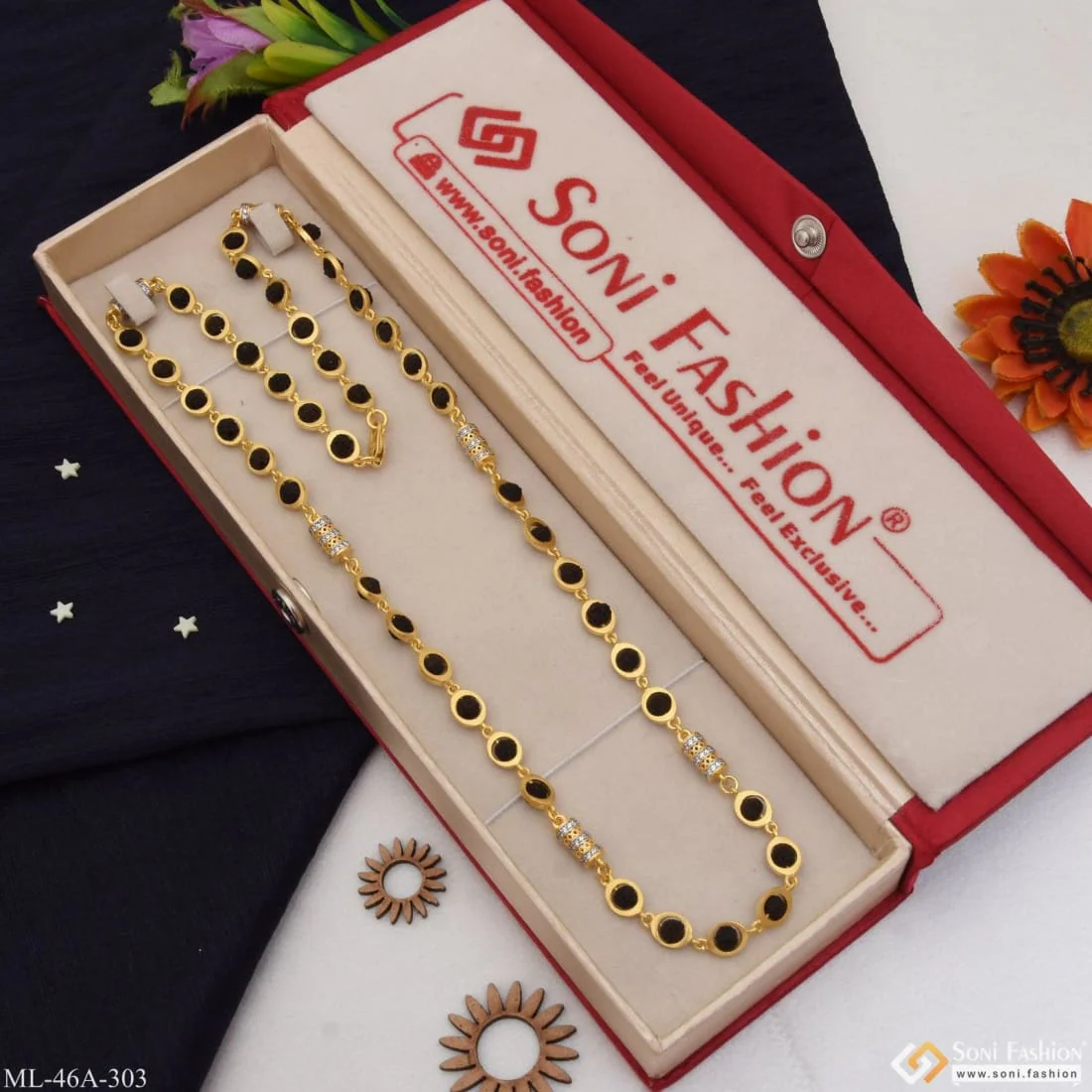 1 Gram Gold Plated With Diamond Delicate Design Rudraksha Mala For Men - Style A303 - Image 3
