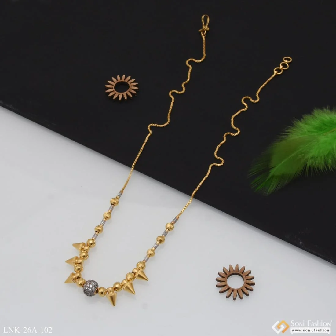 1 Gram Gold Plated with Diamond Fashion-Forward Necklace for Ladies - Style A102 - Image 6